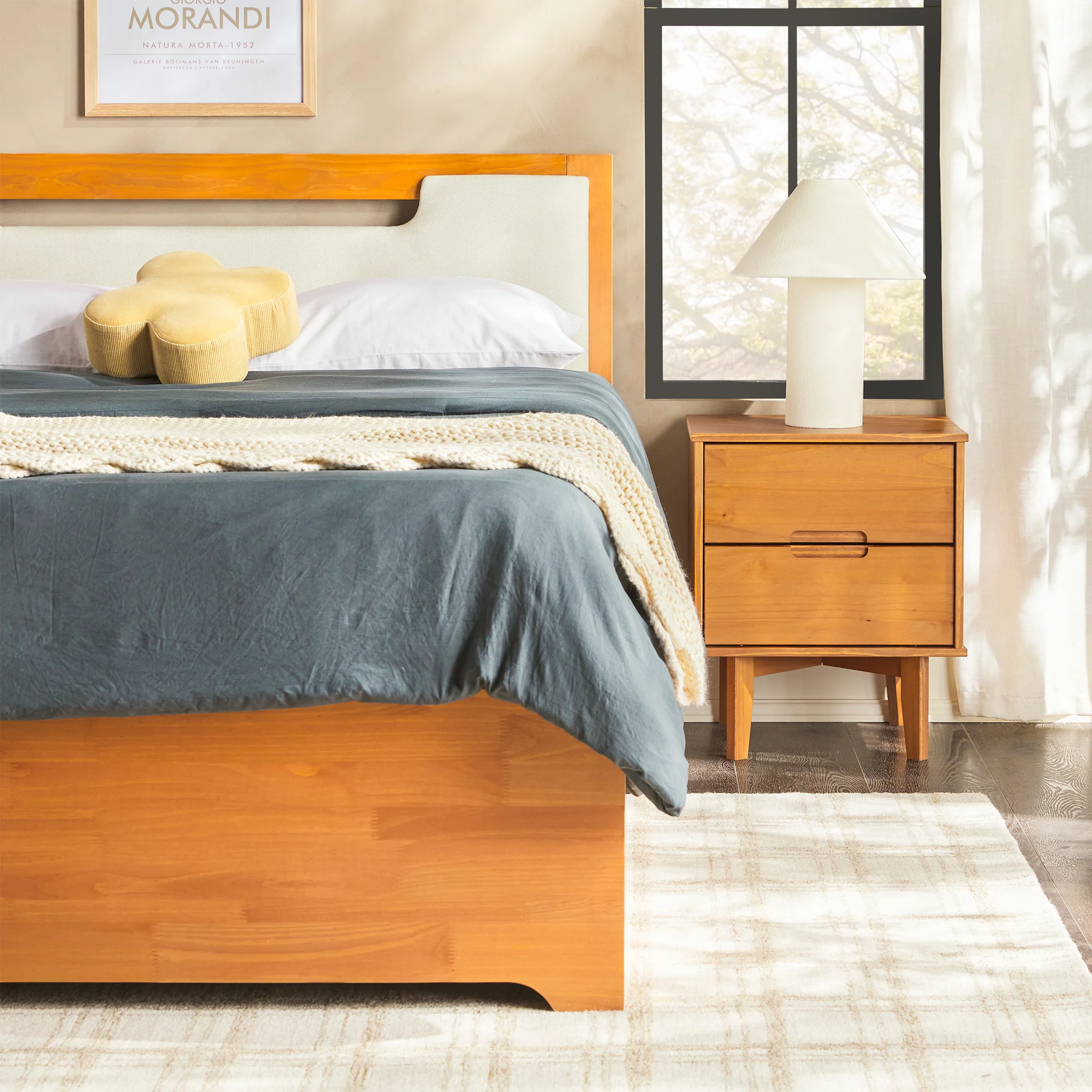 Sloane Mid-Century Modern Solid Wood Storage Bed