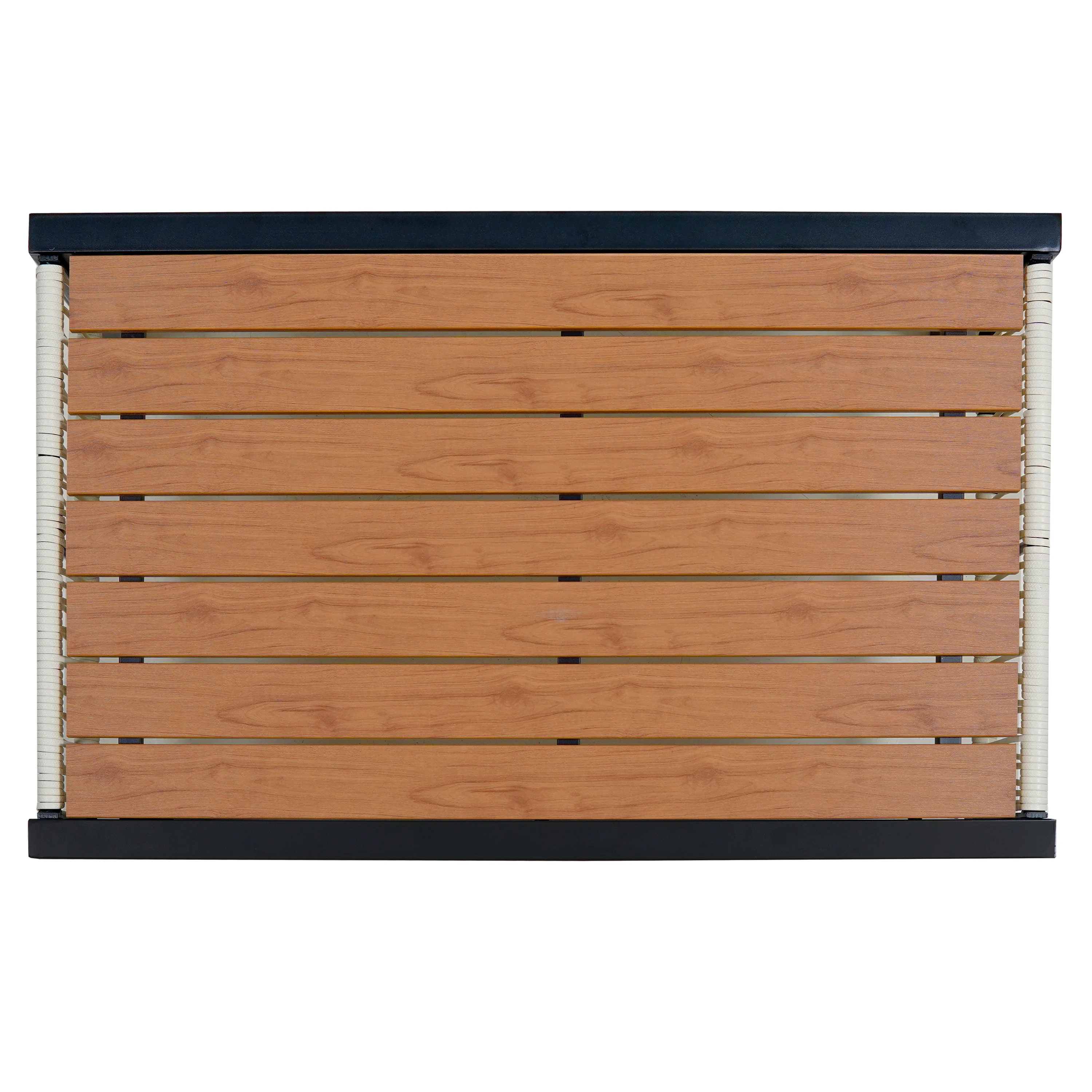 Walker Edison | Modern Rope Design Outdoor Iron Sofa Set with Coffee Table