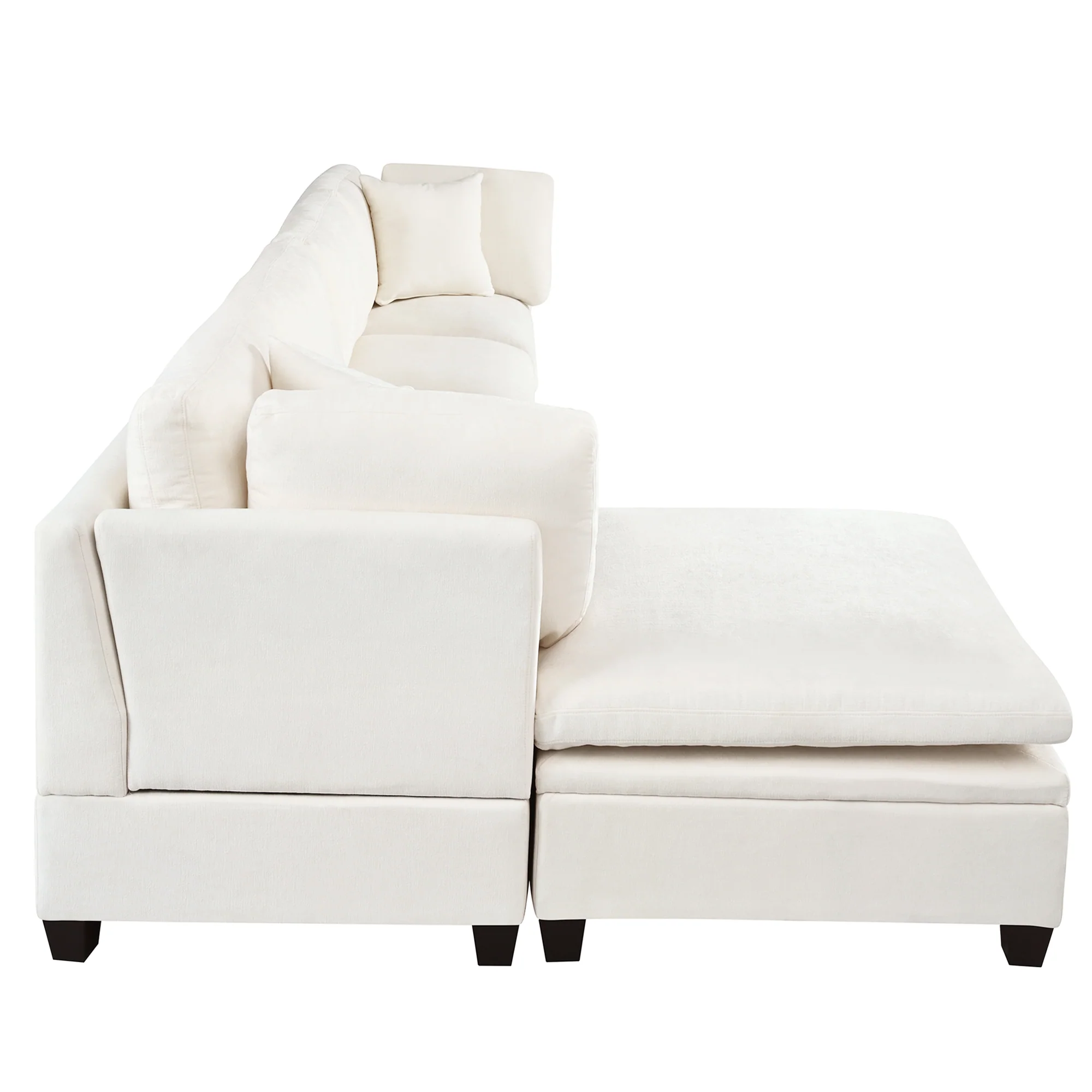 Walker Edison | Modular Sectional Sofa with Removable Storage Ottoman