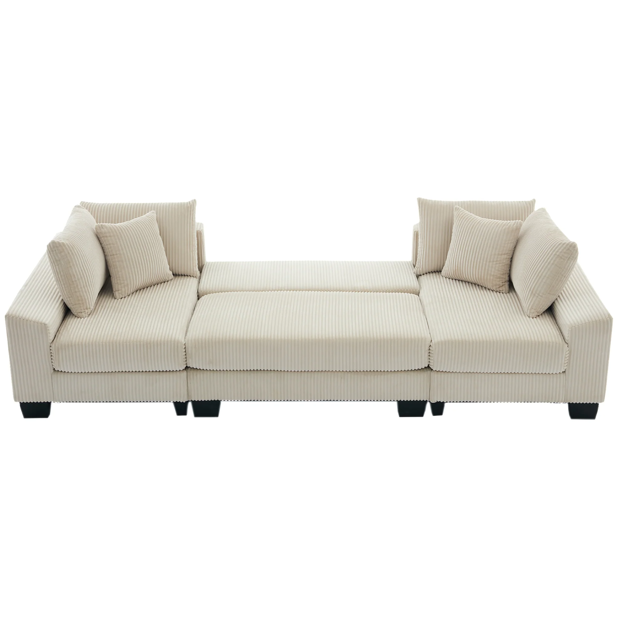 Walker Edison | Corduroy Pull Out 114' Sleeper Sofa Bed