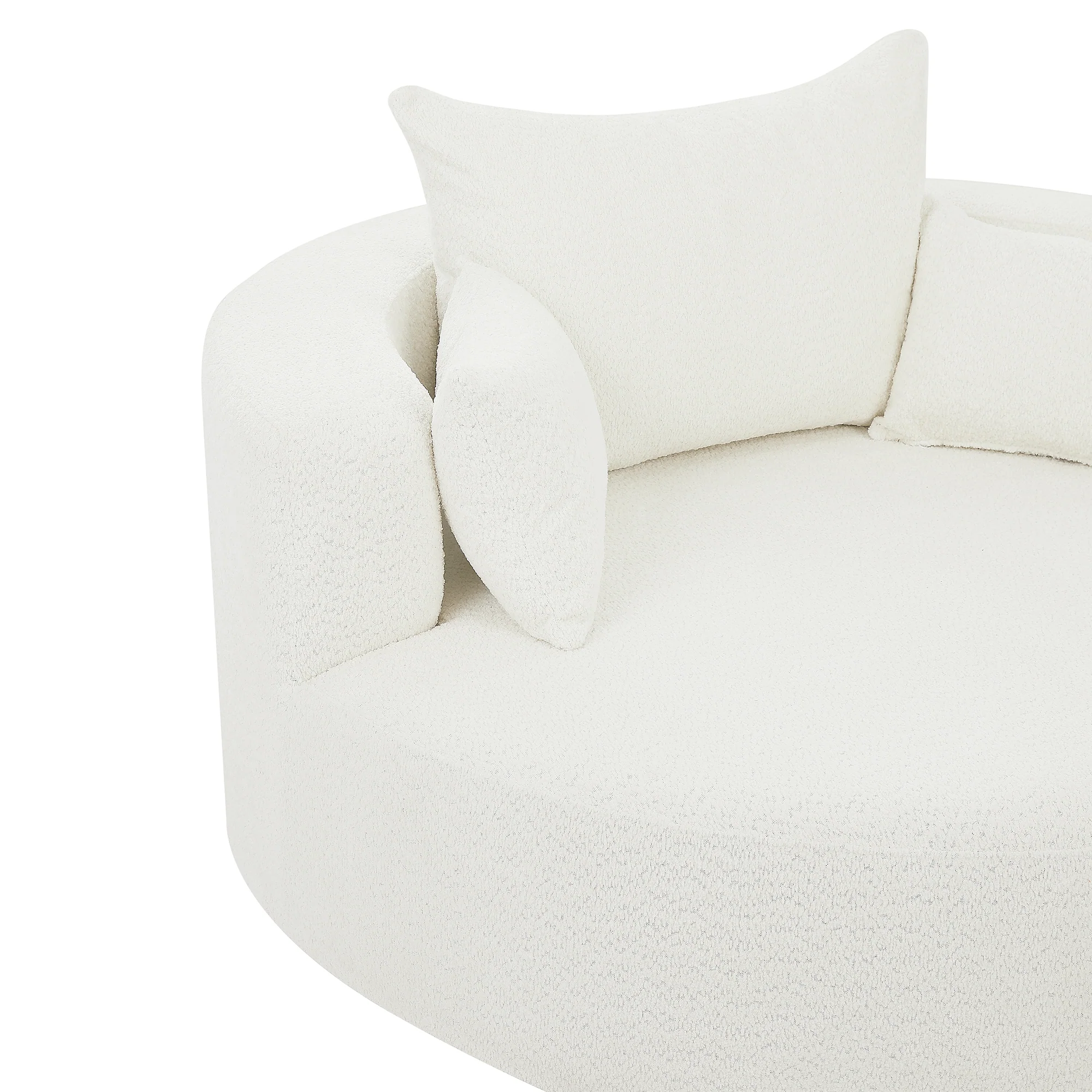 Walker Edison | 360° Swivel Accent Round Sofa Chair with Pillows