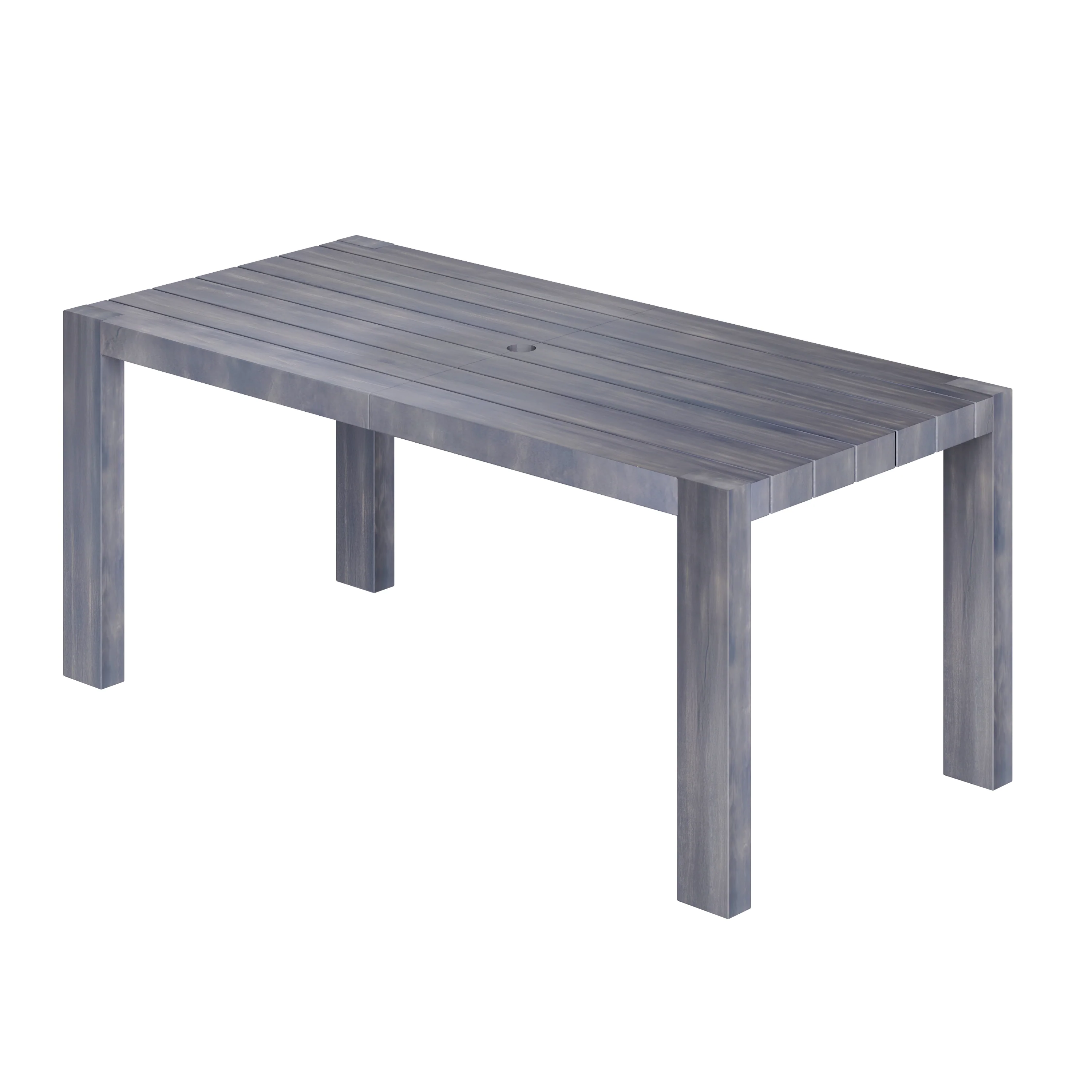 Walker Edison | Grey Wood Outdoor 7-Piece Patio Dining Table Set for 6