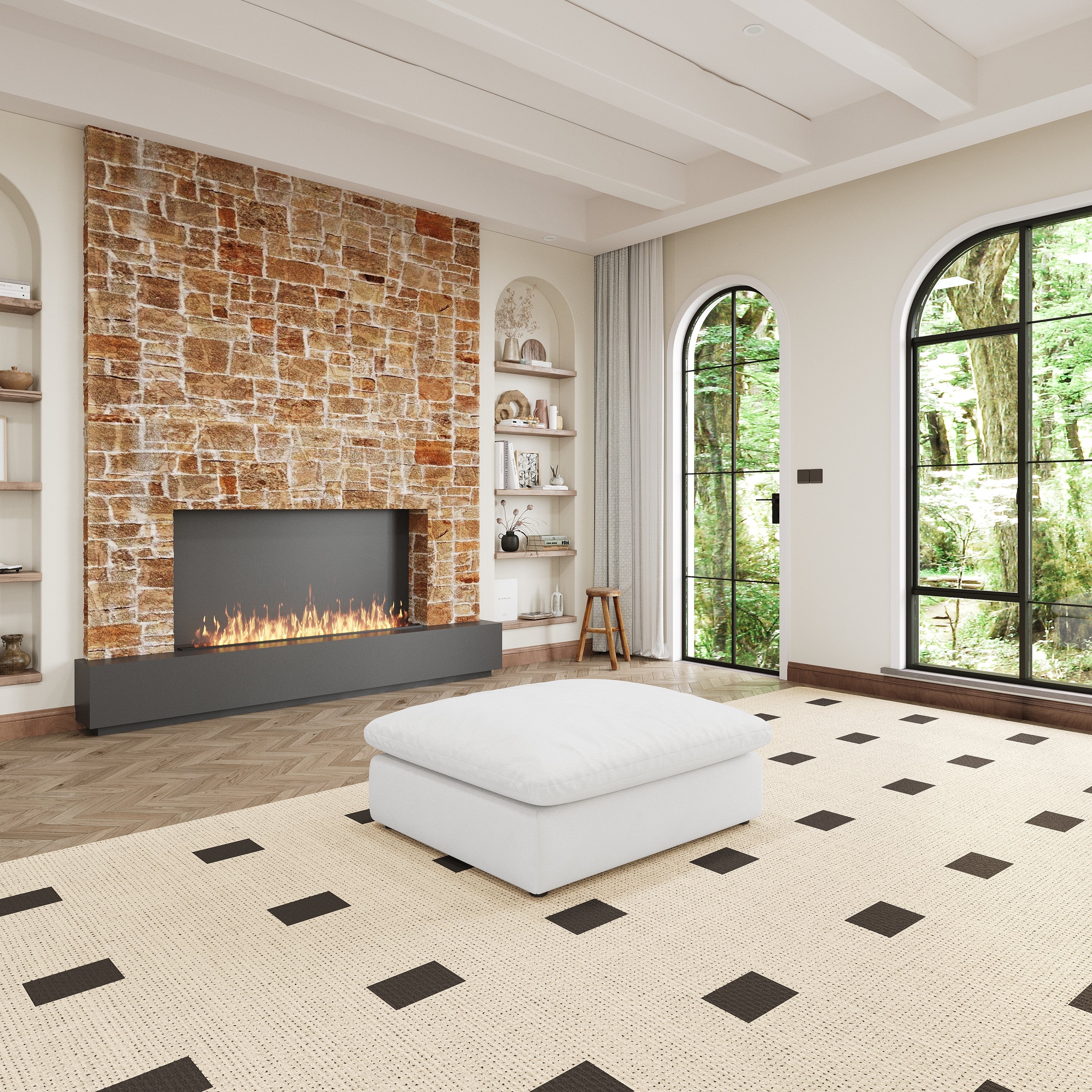 Walker Edison | Cloud Down Filled Comfort Modular Sectional Sofa Couch with Storage Ottoman