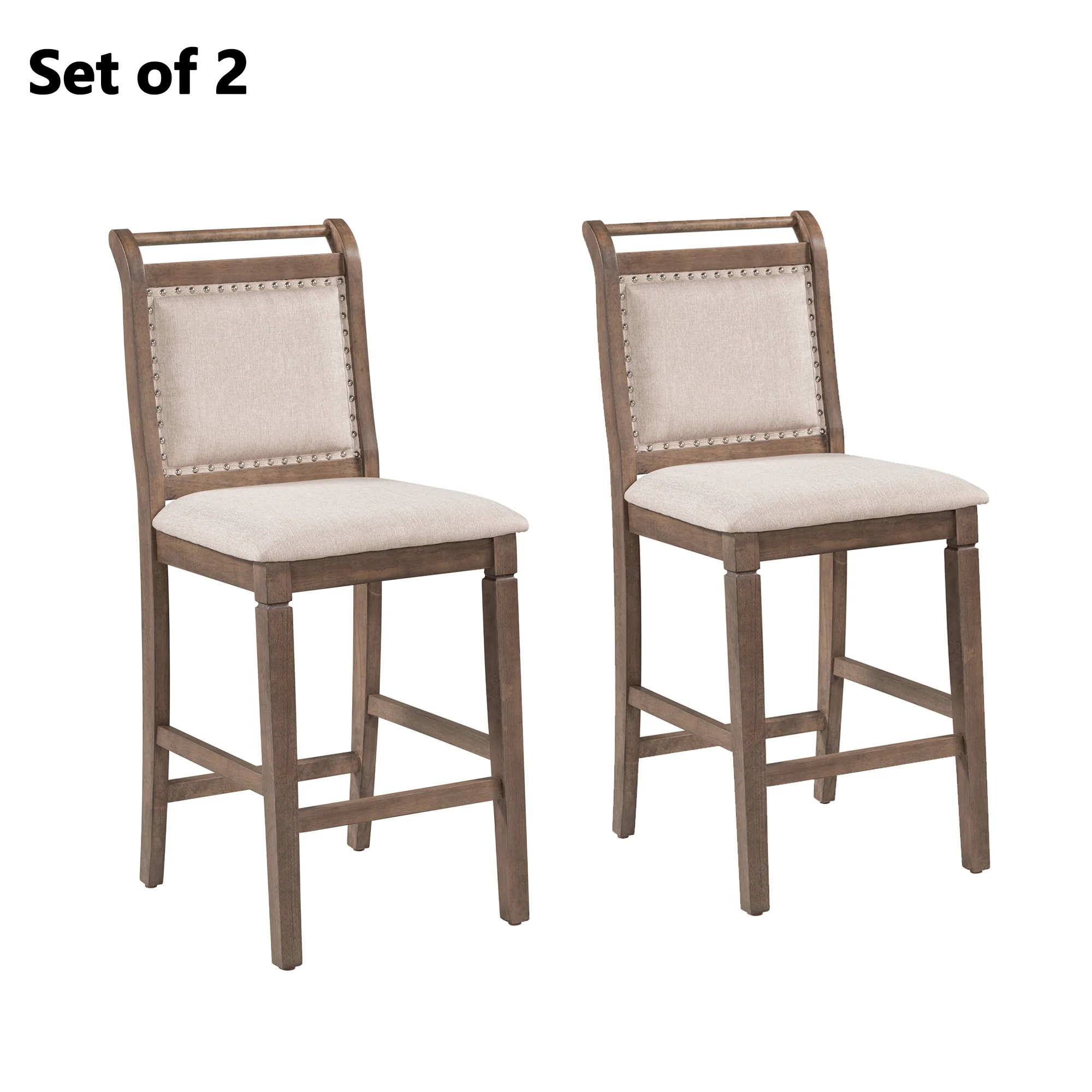 Walker Edison | 3-Piece Wood Counter Height Drop Leaf Dining Table Set with Chairs