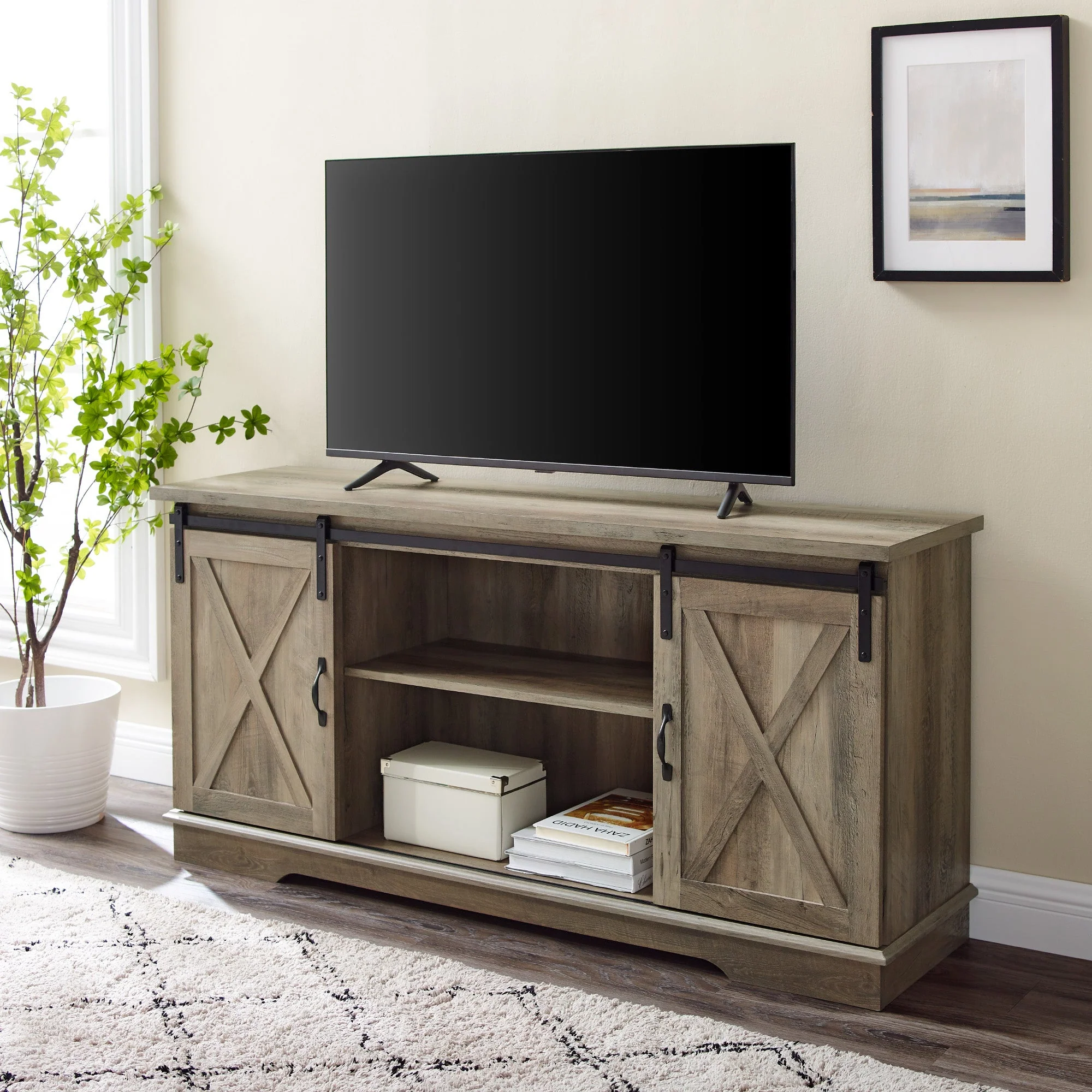 58 Sliding Barn Door TV Stand
