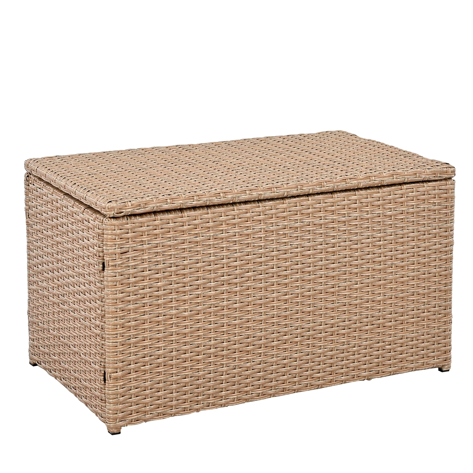 Walker Edison | Wicker Half Moon Outdoor 10-Piece Sectional Sofa Set with Storage