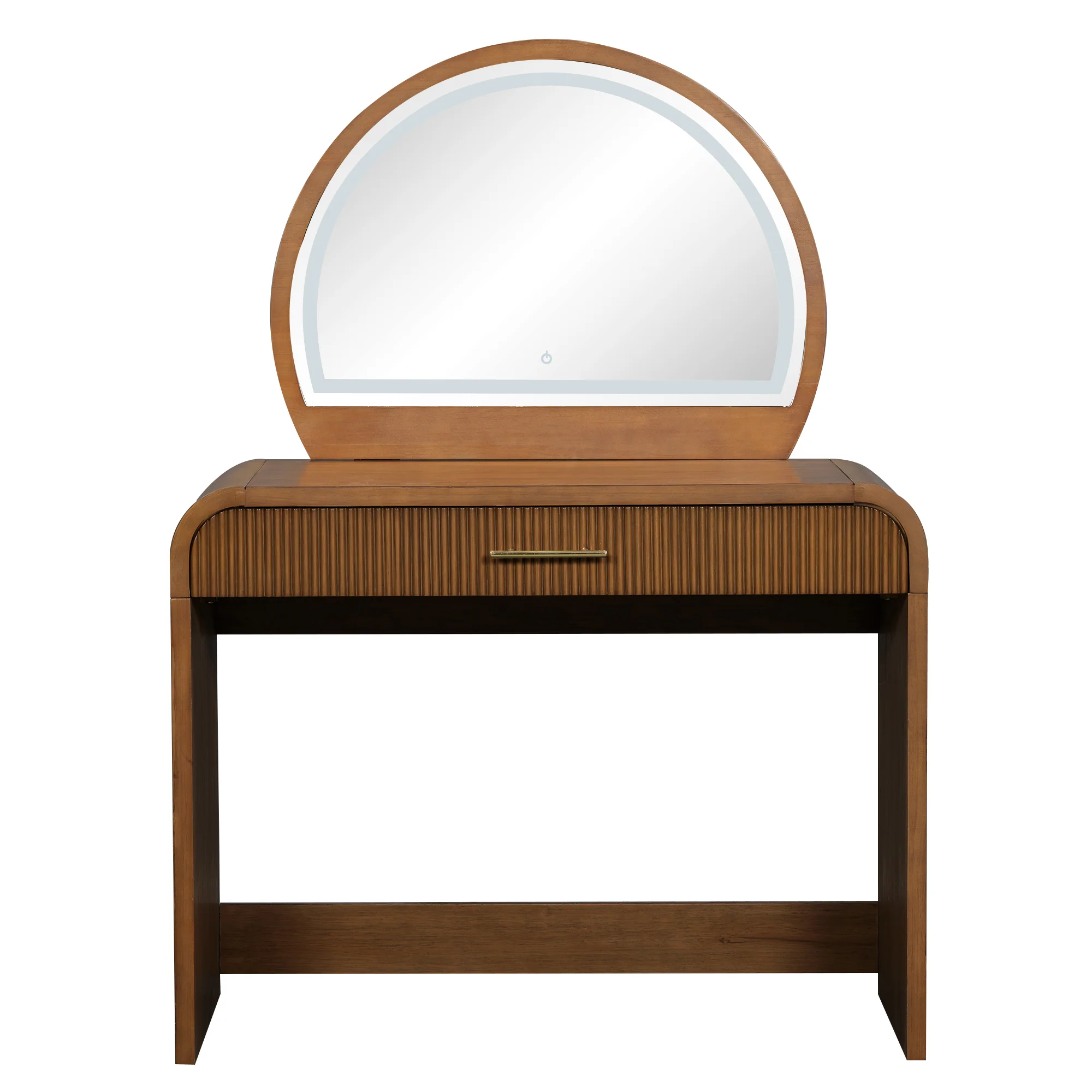 Walker Edison | Modern Reeded Curve Design Makeup Vanity Table