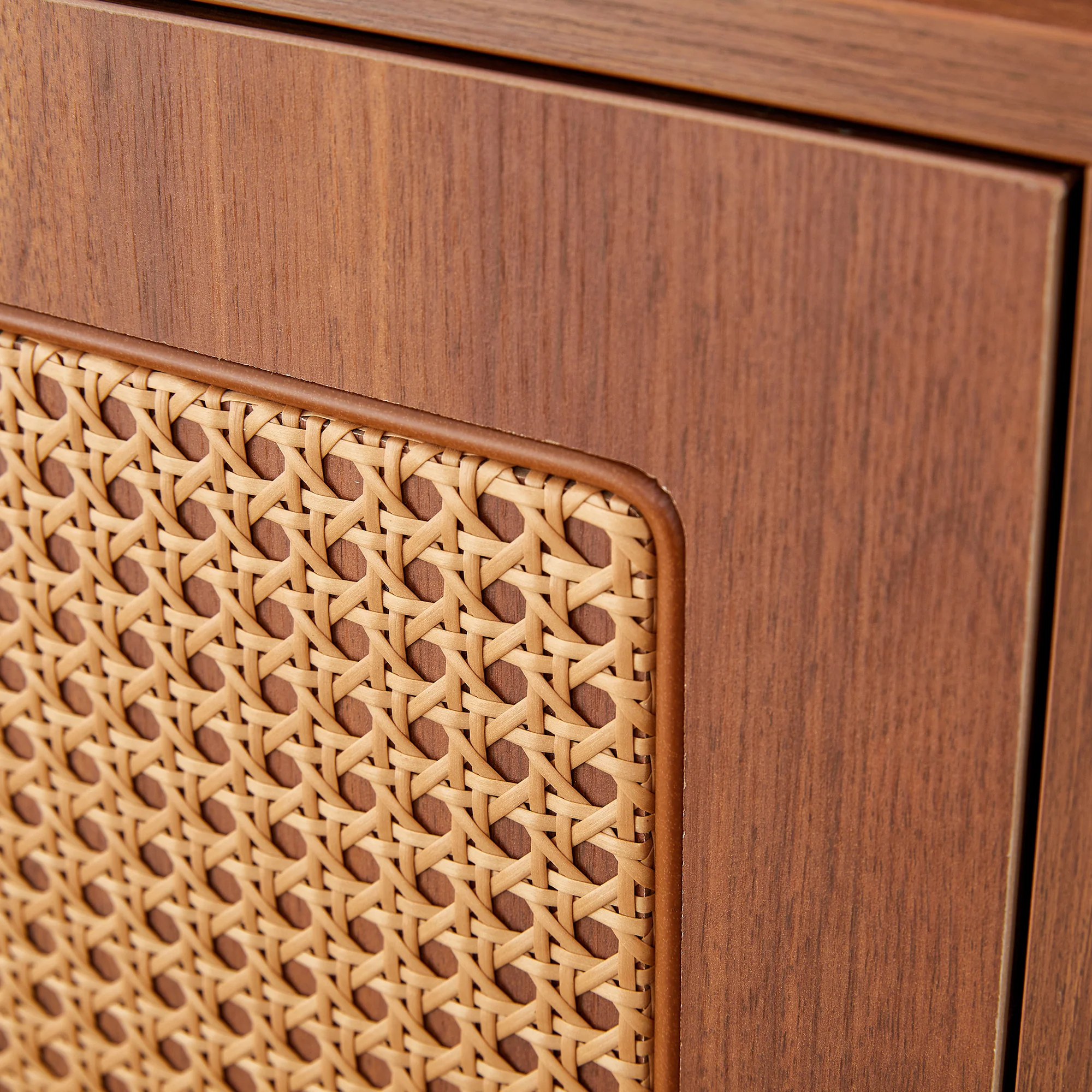 Walker Edison | Rattan Modern Minimalist Entryway Storage Cabinet
