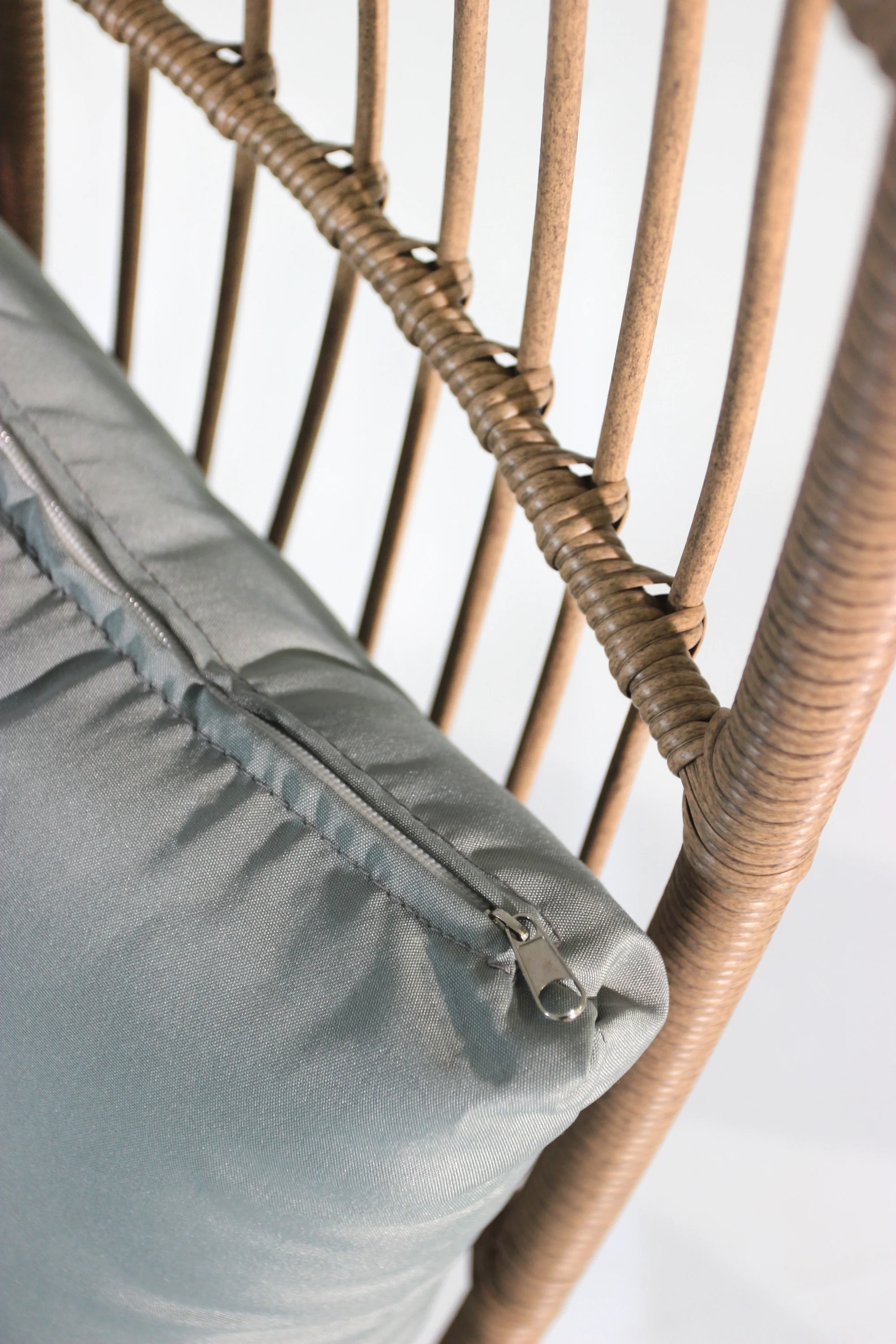 Walker Edison | Outdoor Garden Wicker Egg Chair And Footstool Set