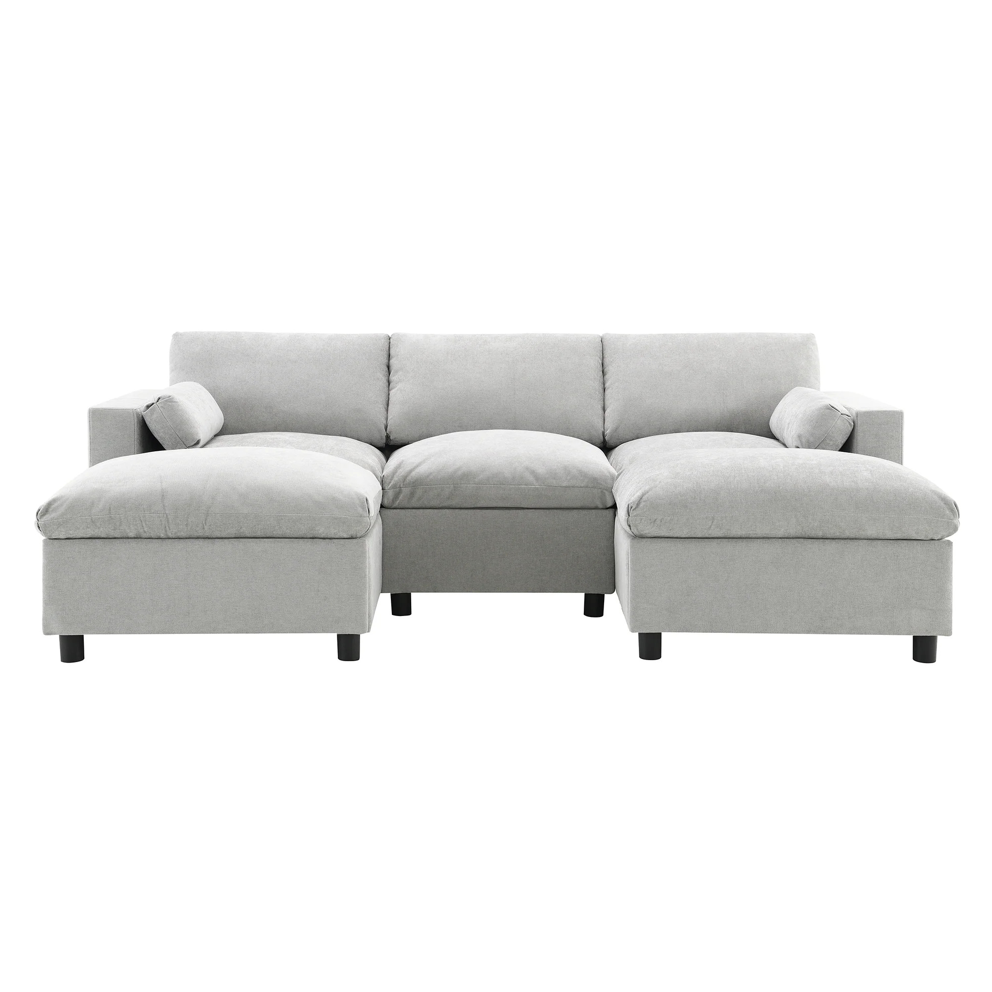 Walker Edison | Modern Cloud Chenille Modular Sectional Sofa with Storage