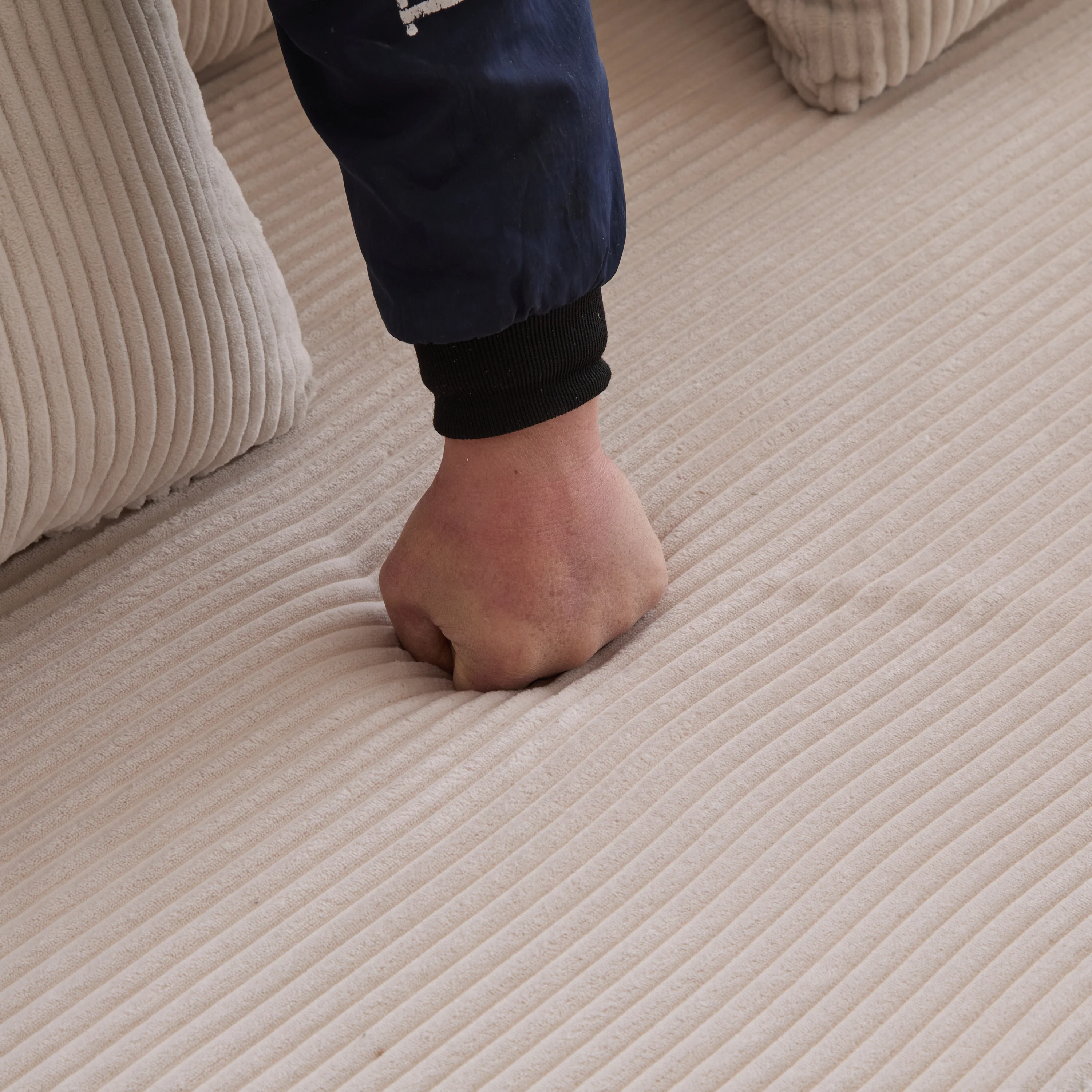 Walker Edison | Futon Corduroy Floor Sofa Bed with Pillows