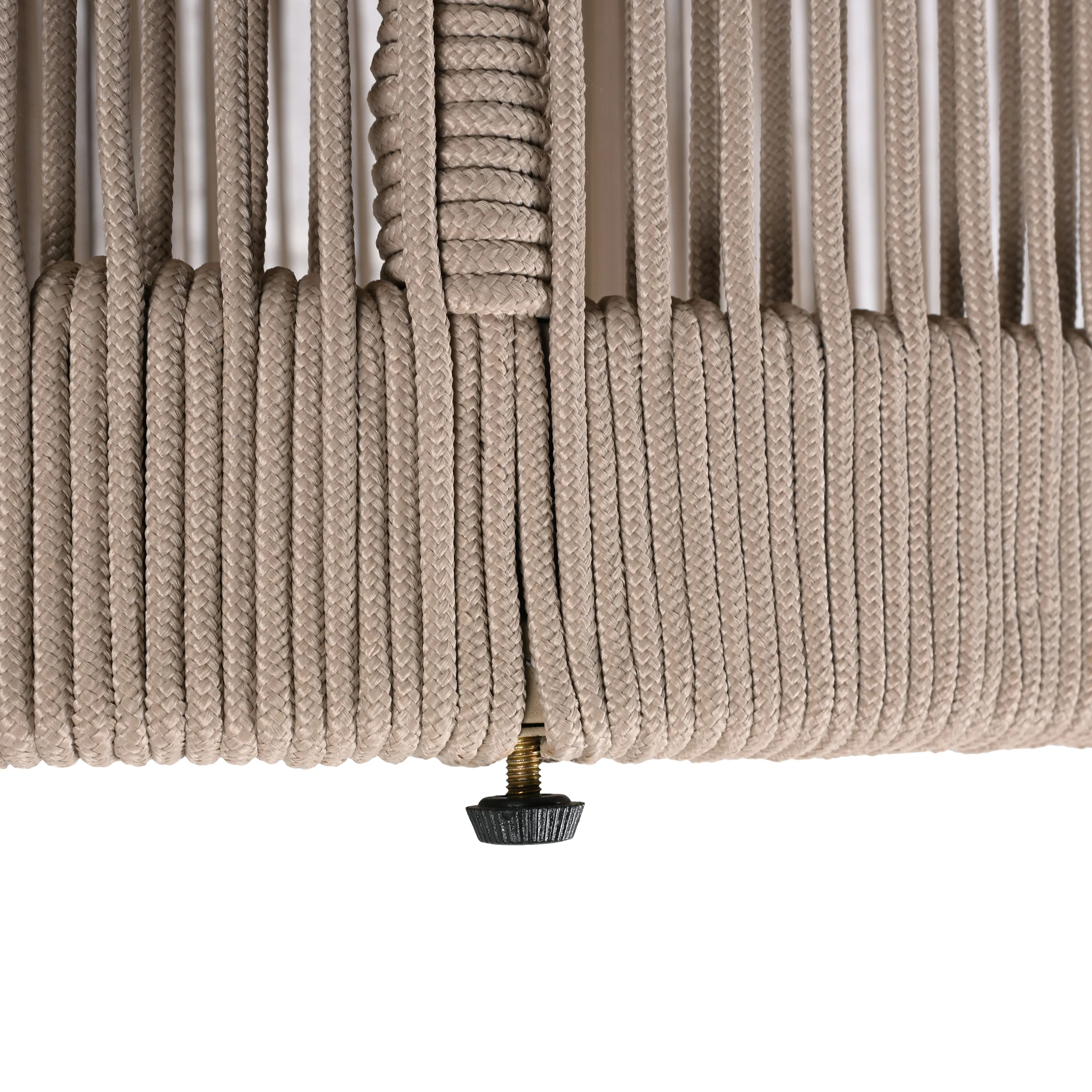 Walker Edison | Modern Woven Rope Design Coffee Table and Side Table Set of 2