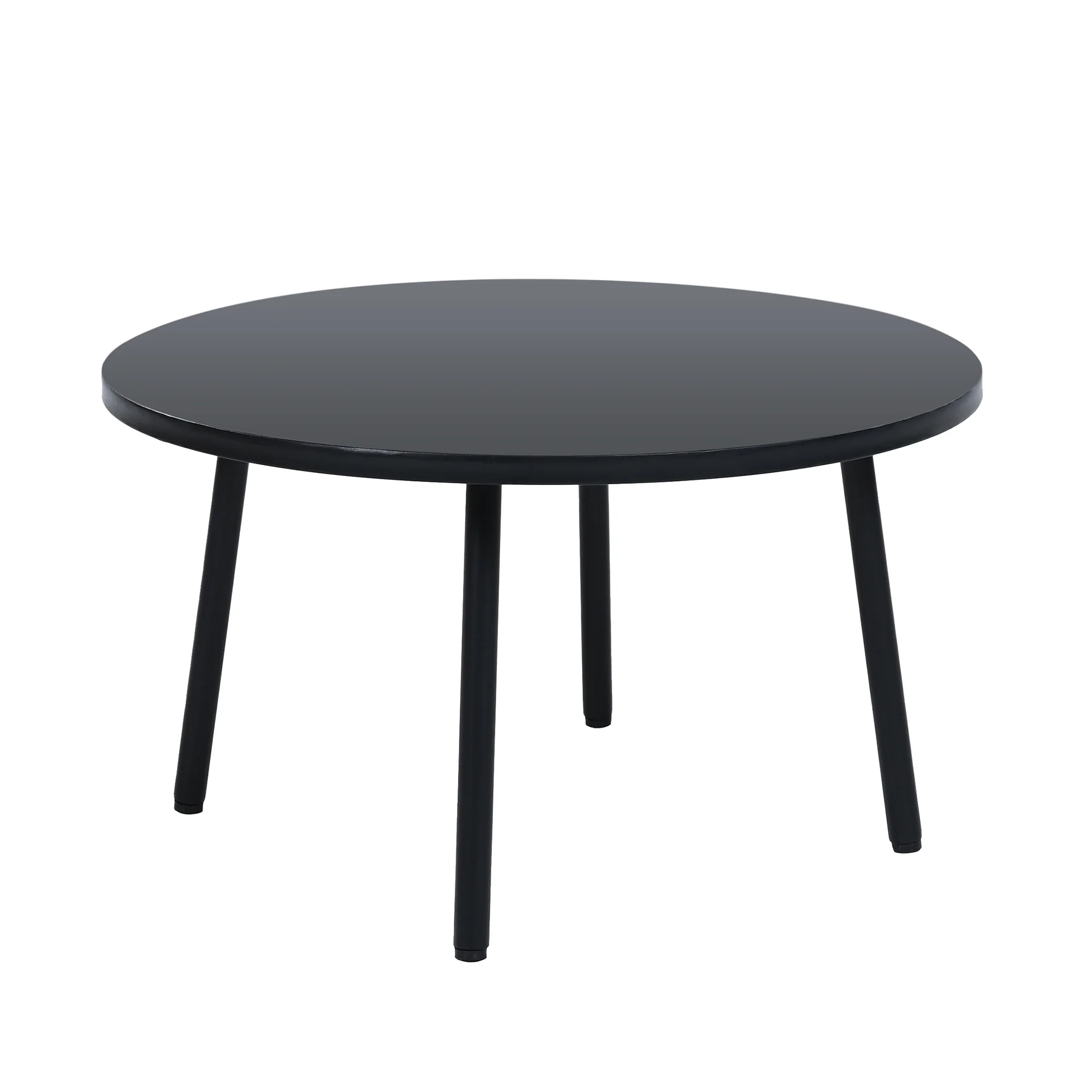 Walker Edison | Modern Half-Moon Curved Outdoor Patio Sofa Set with Coffee Table