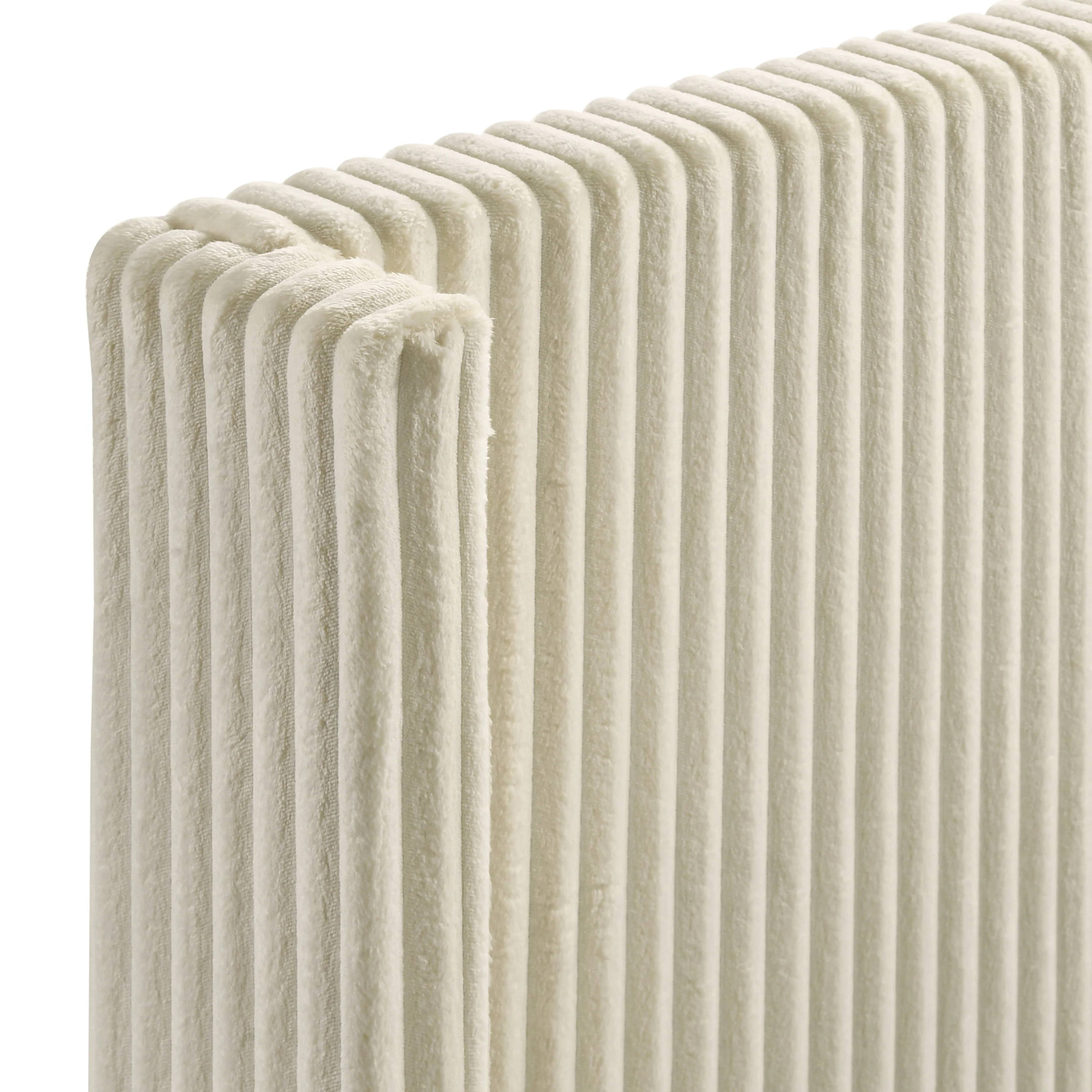 Walker Edison | Corduroy Upholstery Queen Bed with 2 Nightstands