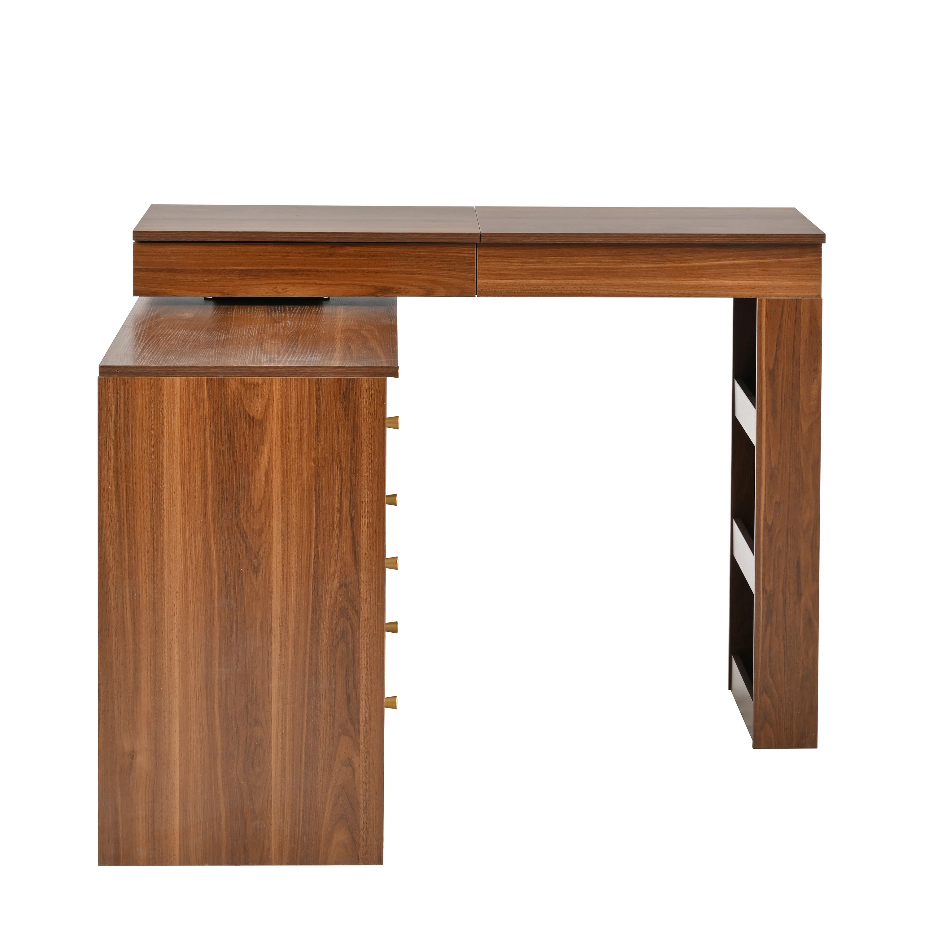 Walker Edison | Multi-Functional Vanity Desk/Dresser Set with Flip-Top Mirror and Lights