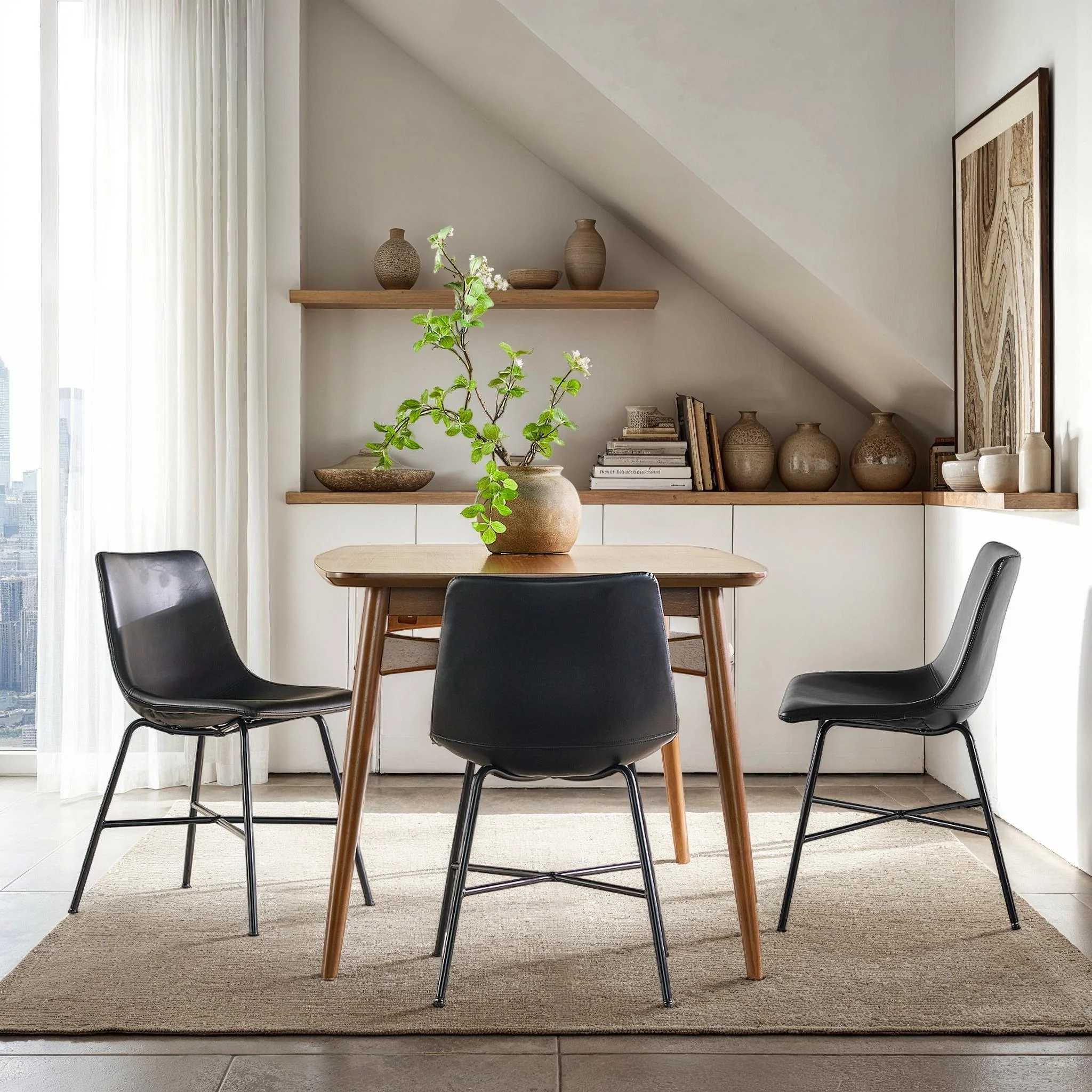 Xuma Urban Industrial Faux Leather Seating Collection (Dining Chair or Counter Stool), Set of 2