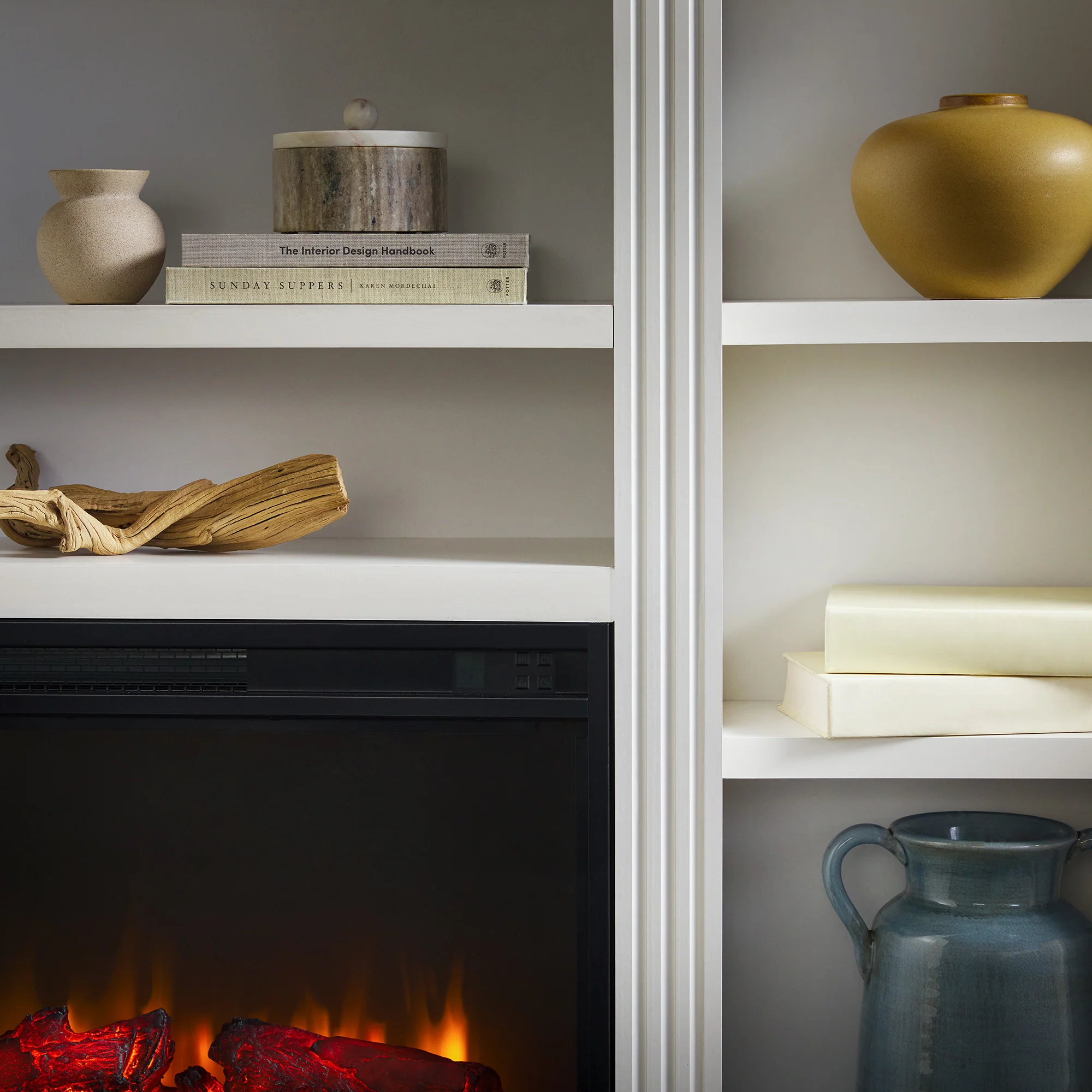 Cullen 70 Traditional Electric Fireplace with Mantel and Shelves