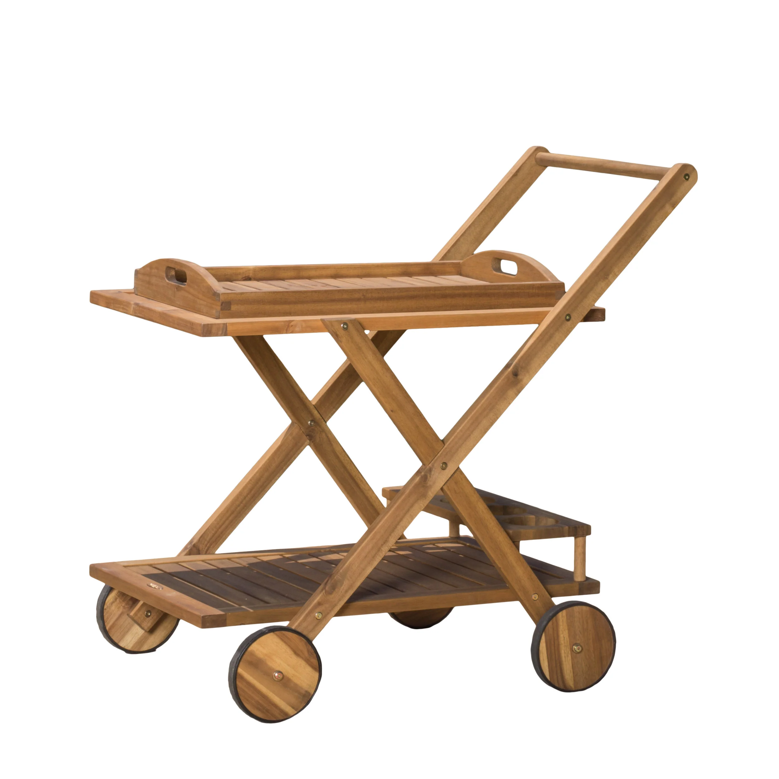 Walker Edison | Outdoor Patio Wood Bar Cart