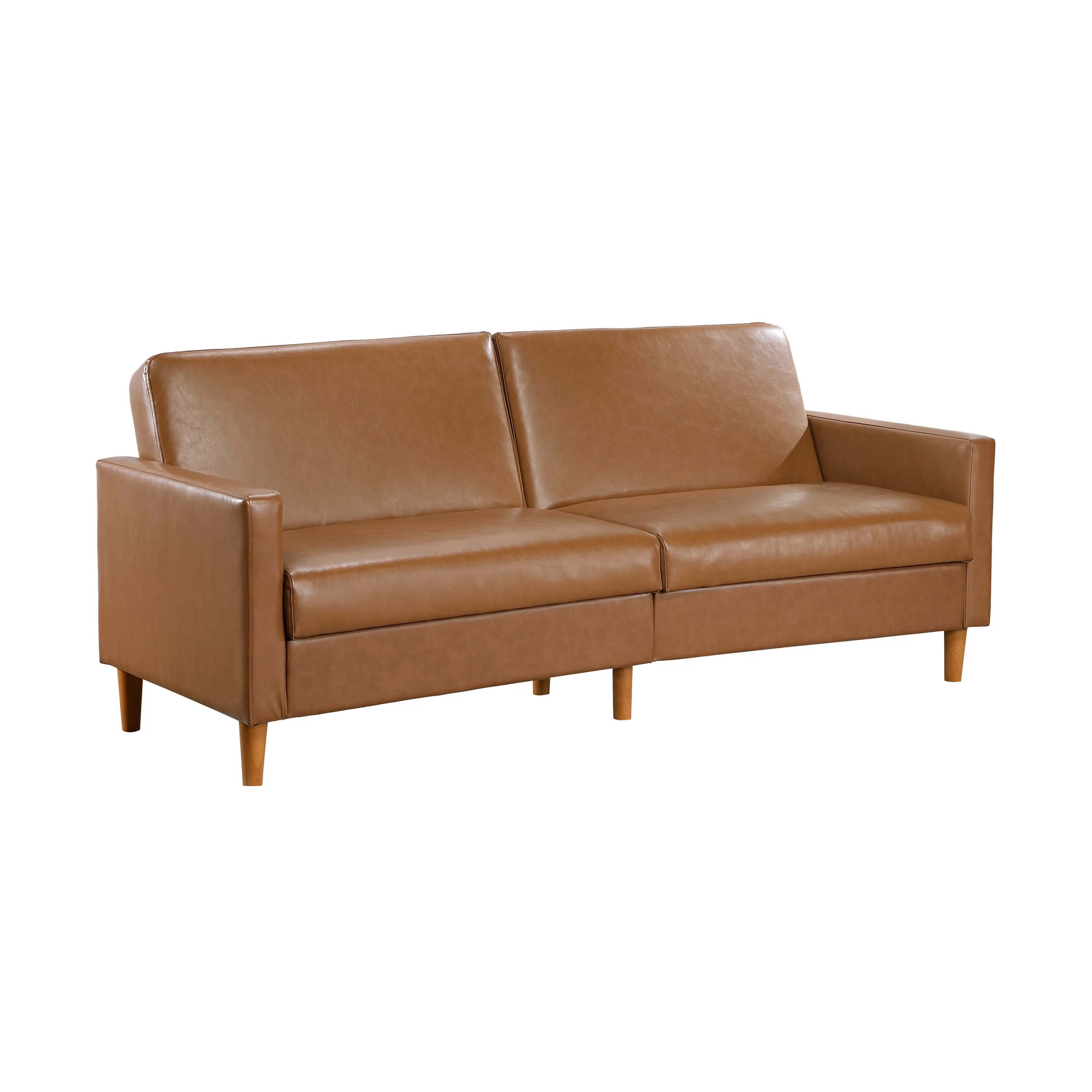 Walker Edison | Faux Leather Convertible Sleeper Sofa