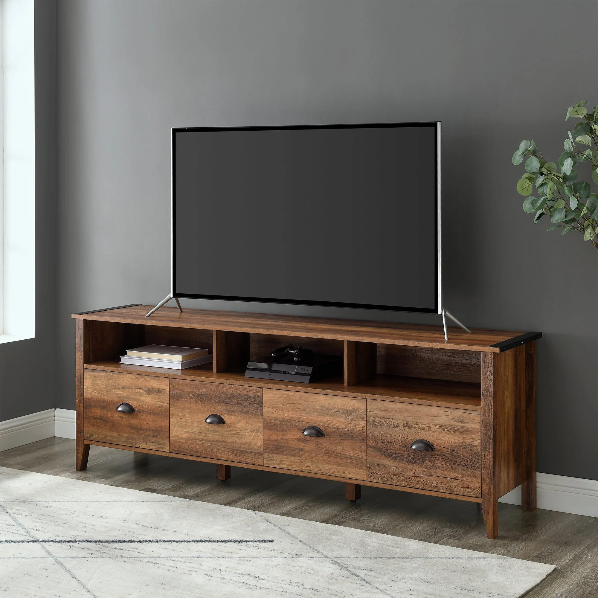 Farmhouse Clair 70 Industrial 4-Drawer TV Stand