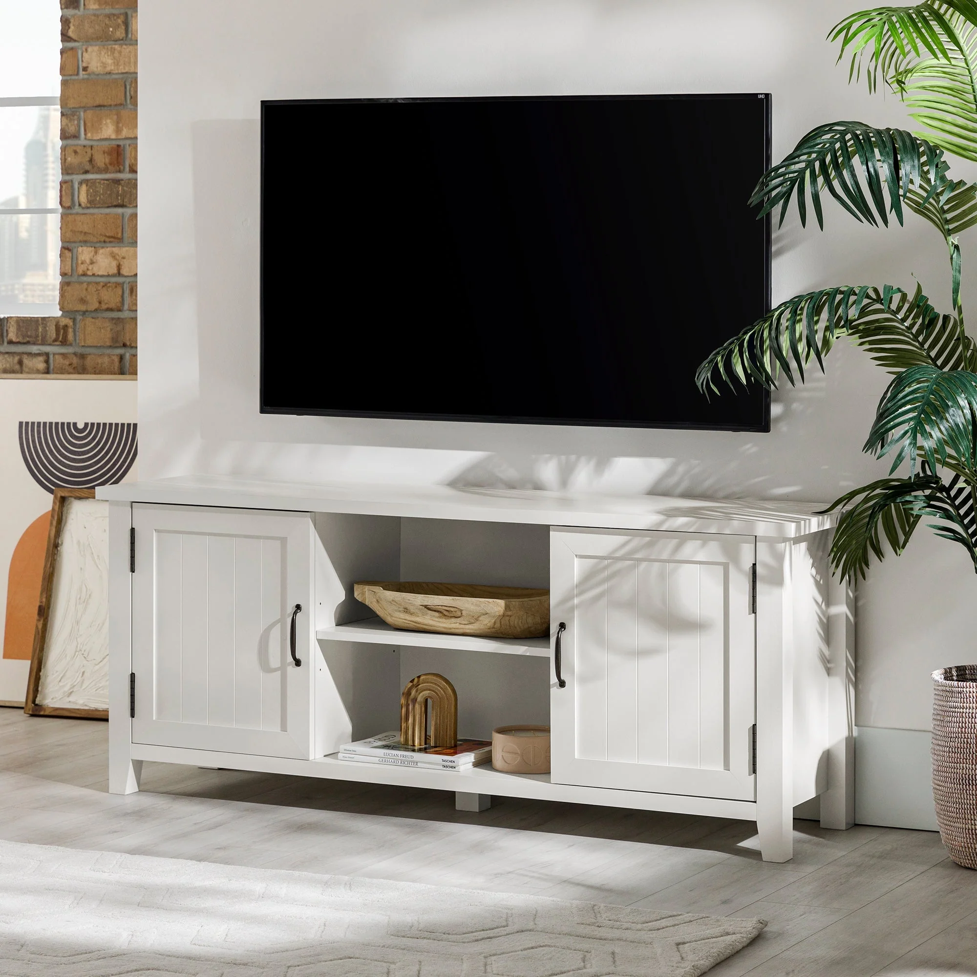 Farmhouse 58 Modern Grooved 2 Door TV Stand