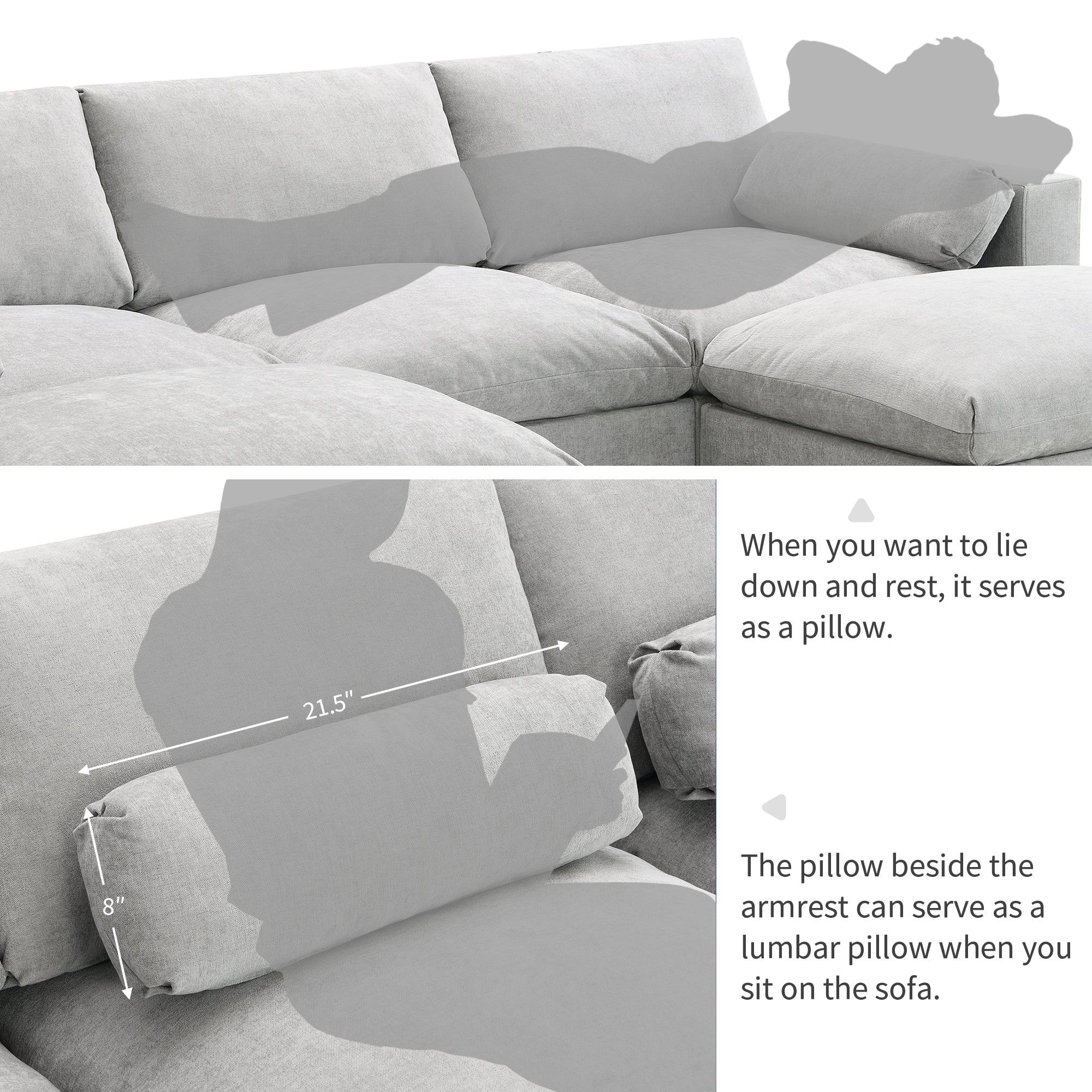 Walker Edison | Modern Cloud Chenille Modular Sectional Sofa with Storage