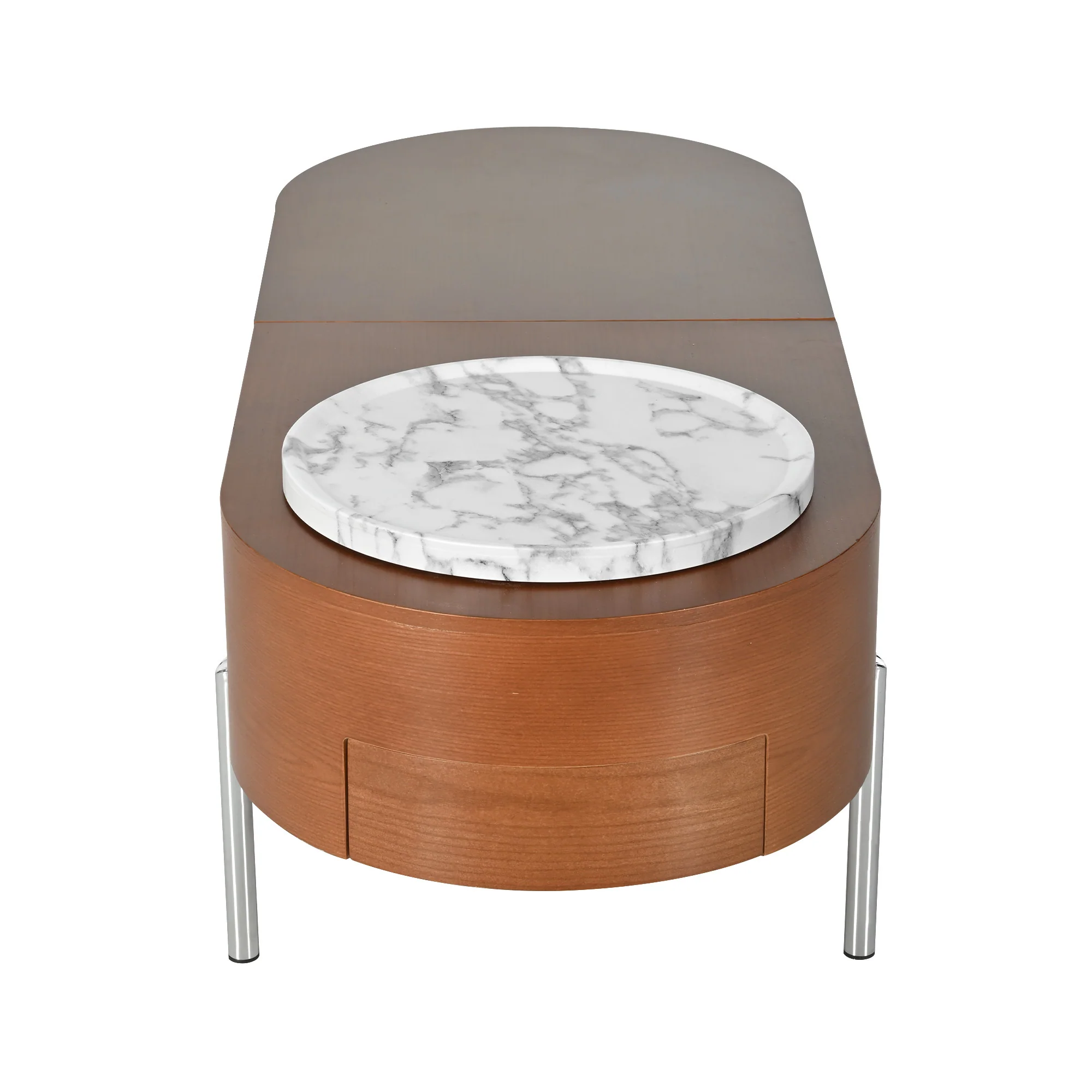 Walker Edison | Modern Lift Top Coffee Table with Marble Pattern Tray and Storage