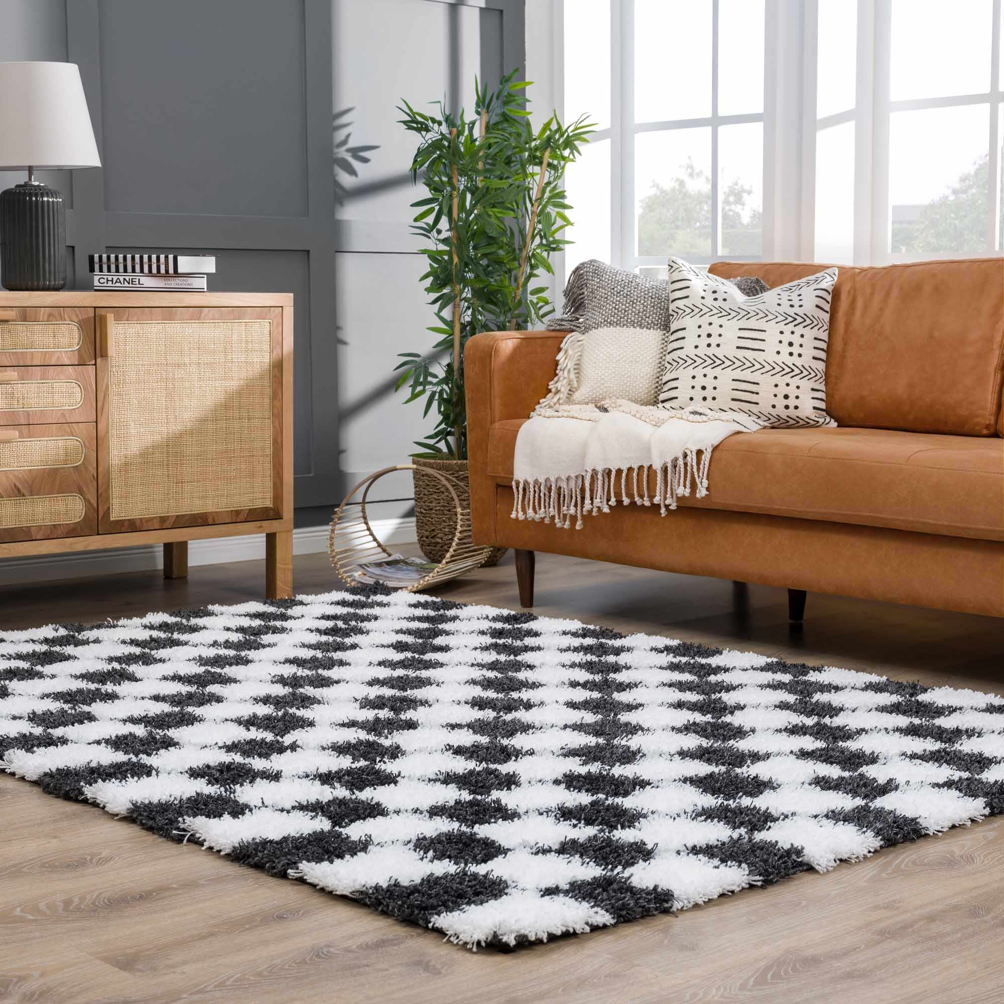 Boutique Rugs - Atira Black & White Checkered Area Rug