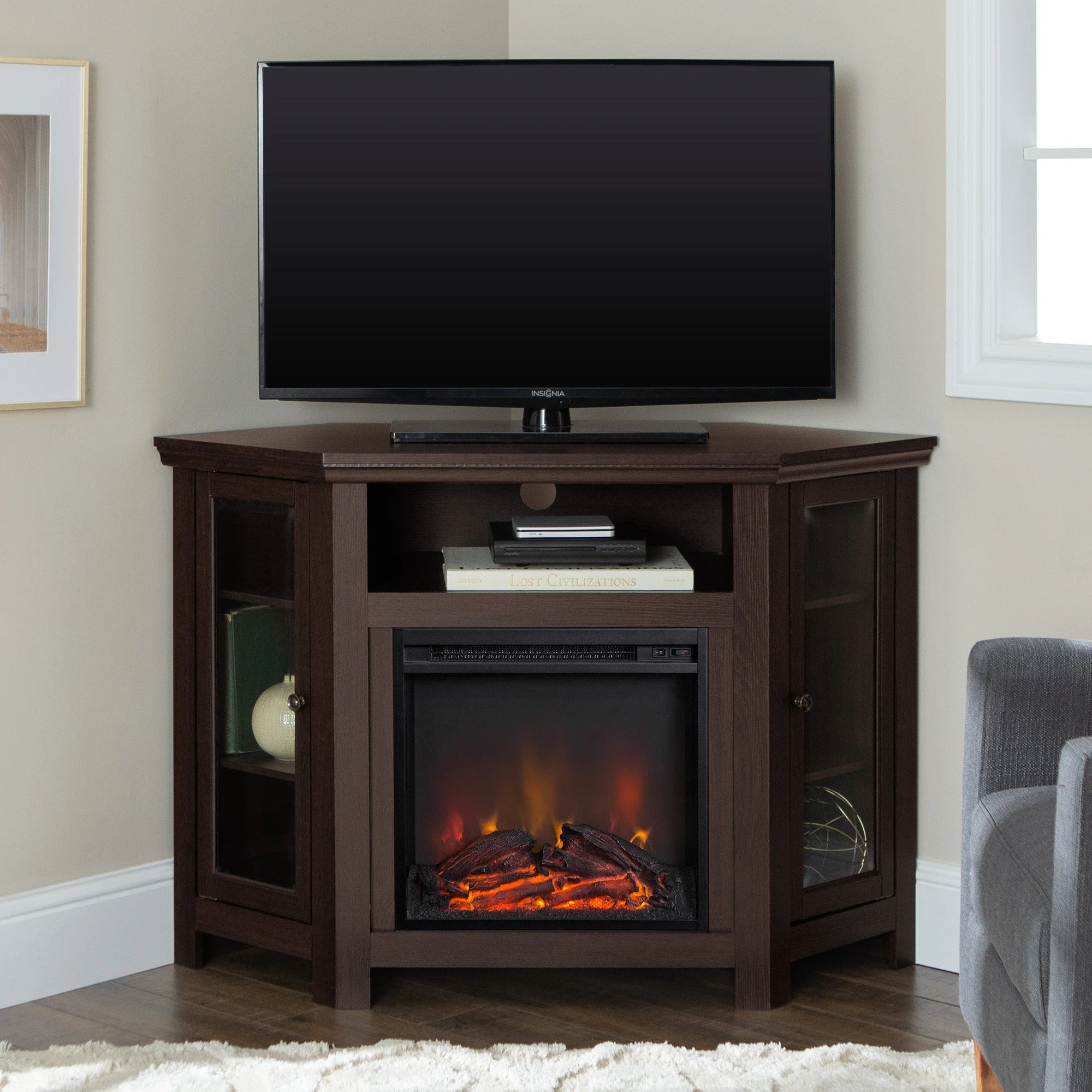 Barn 48 Wood Corner Fireplace TV Stand