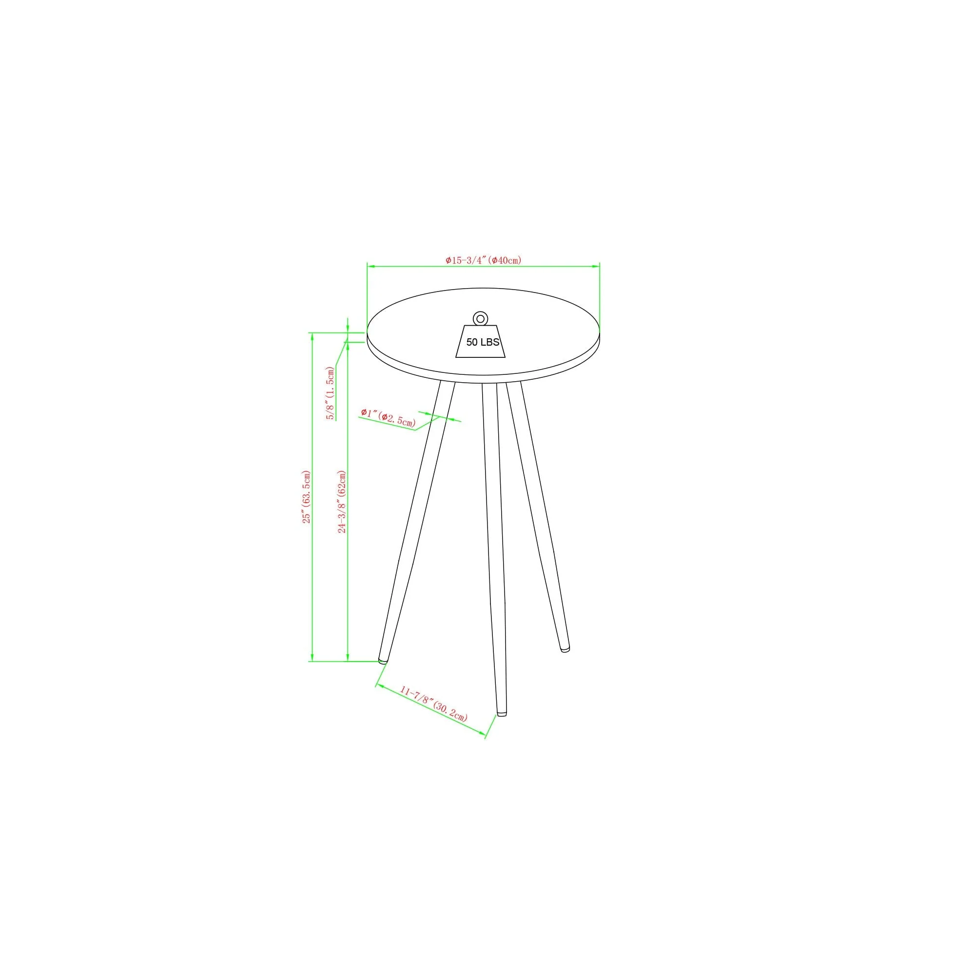 Tilly 16 3-Leg Glam Side Table