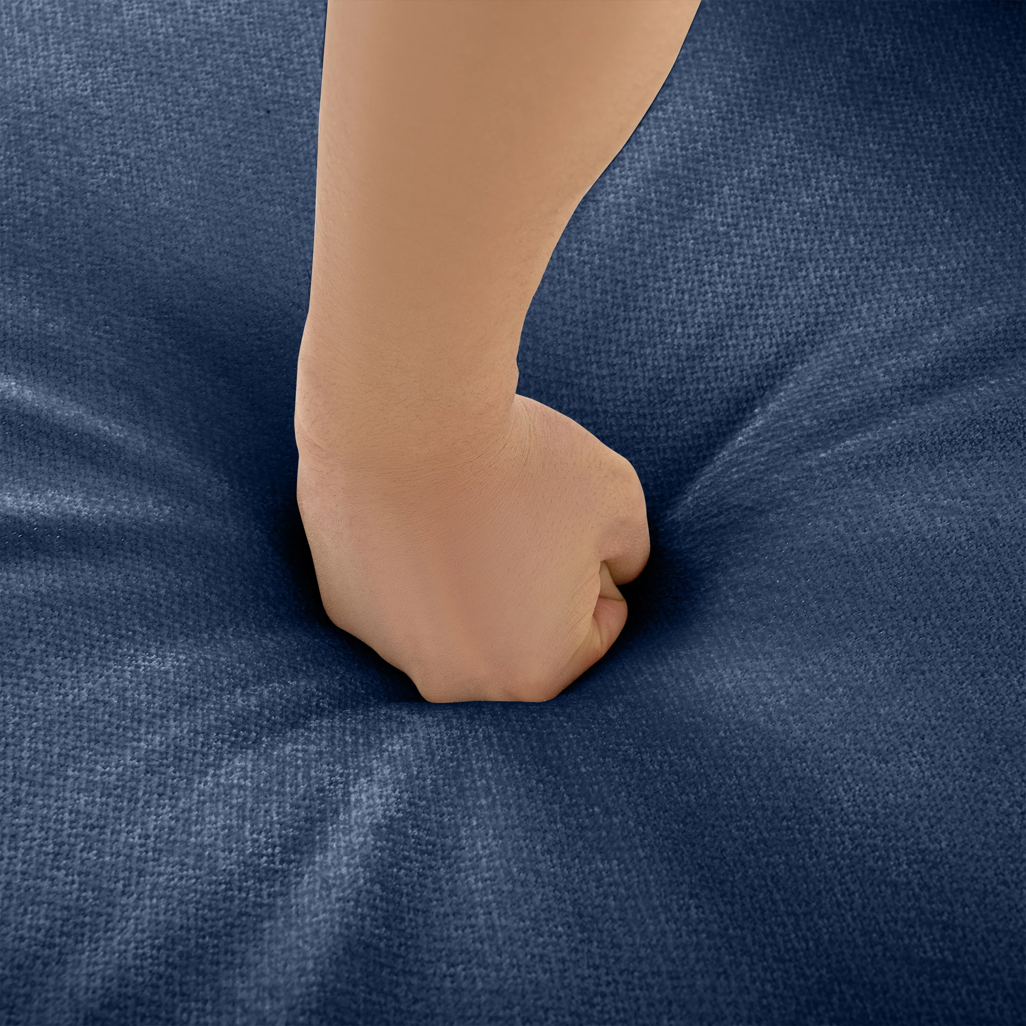 Walker Edison | Stylish Blue Chenille Loveseat Sofa with Ottoman Storage Seat