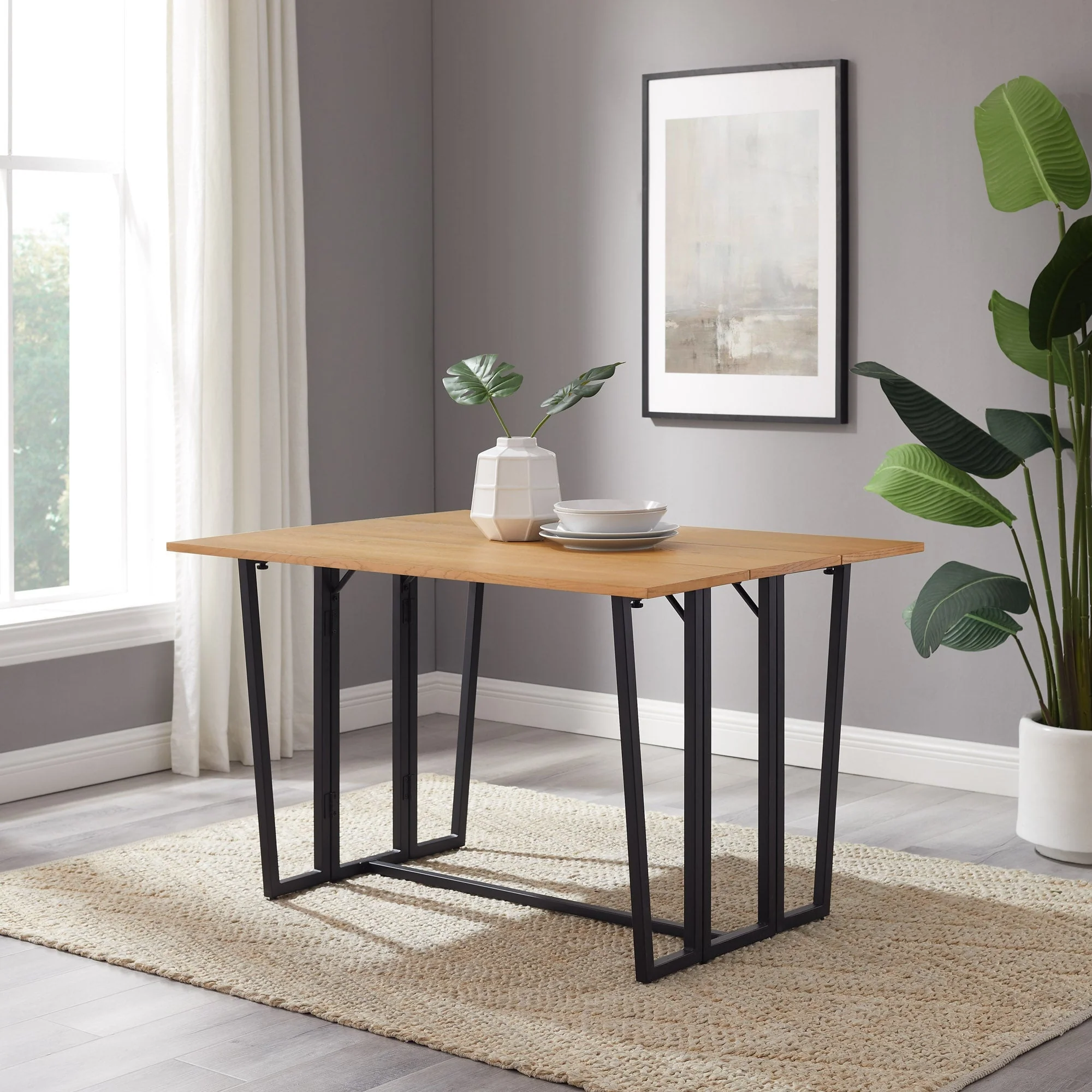 Memphis 47 Modern Drop-Leaf Dining Table