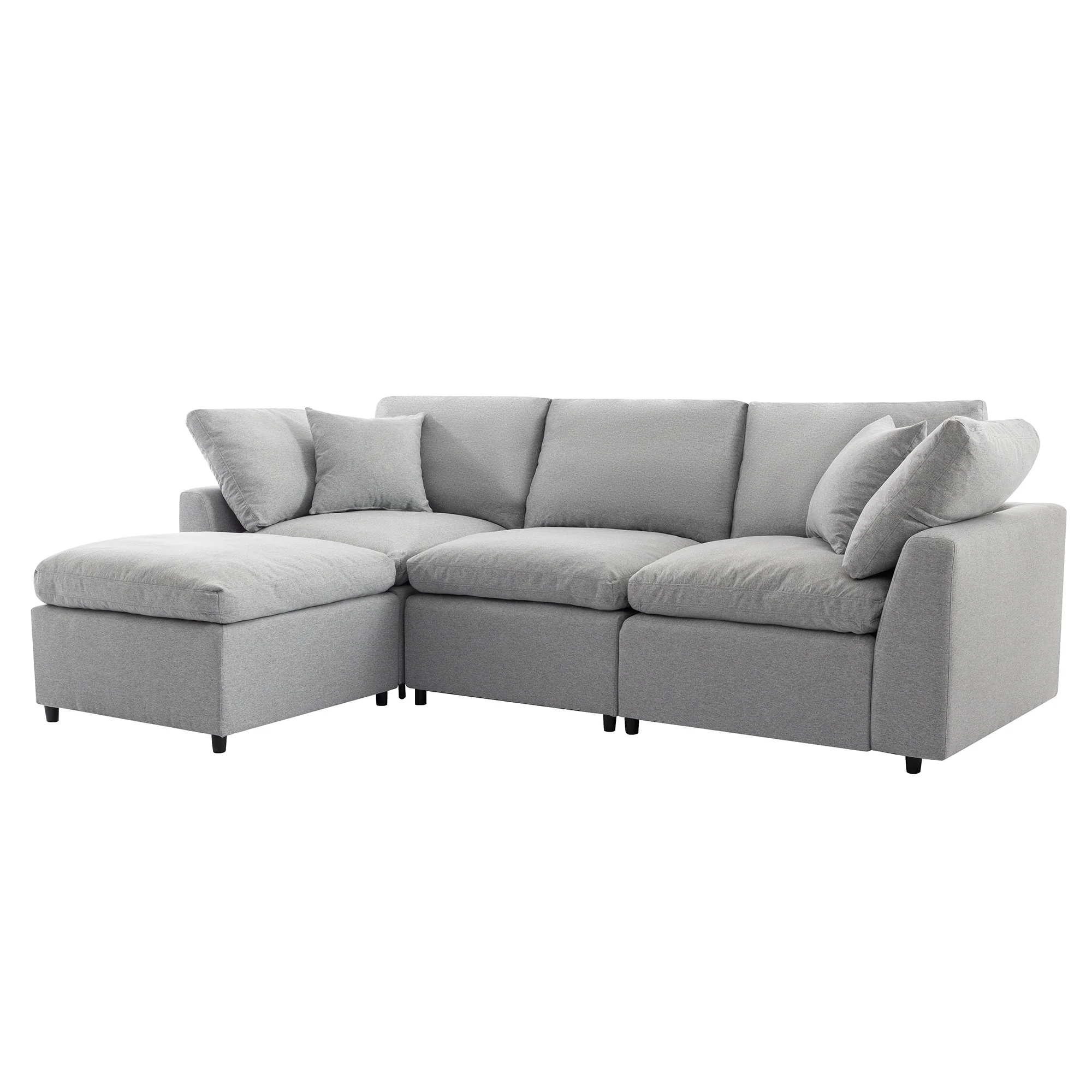 Walker Edison | Down Filled Convertible Sectional Sofa with Reversible Chaise