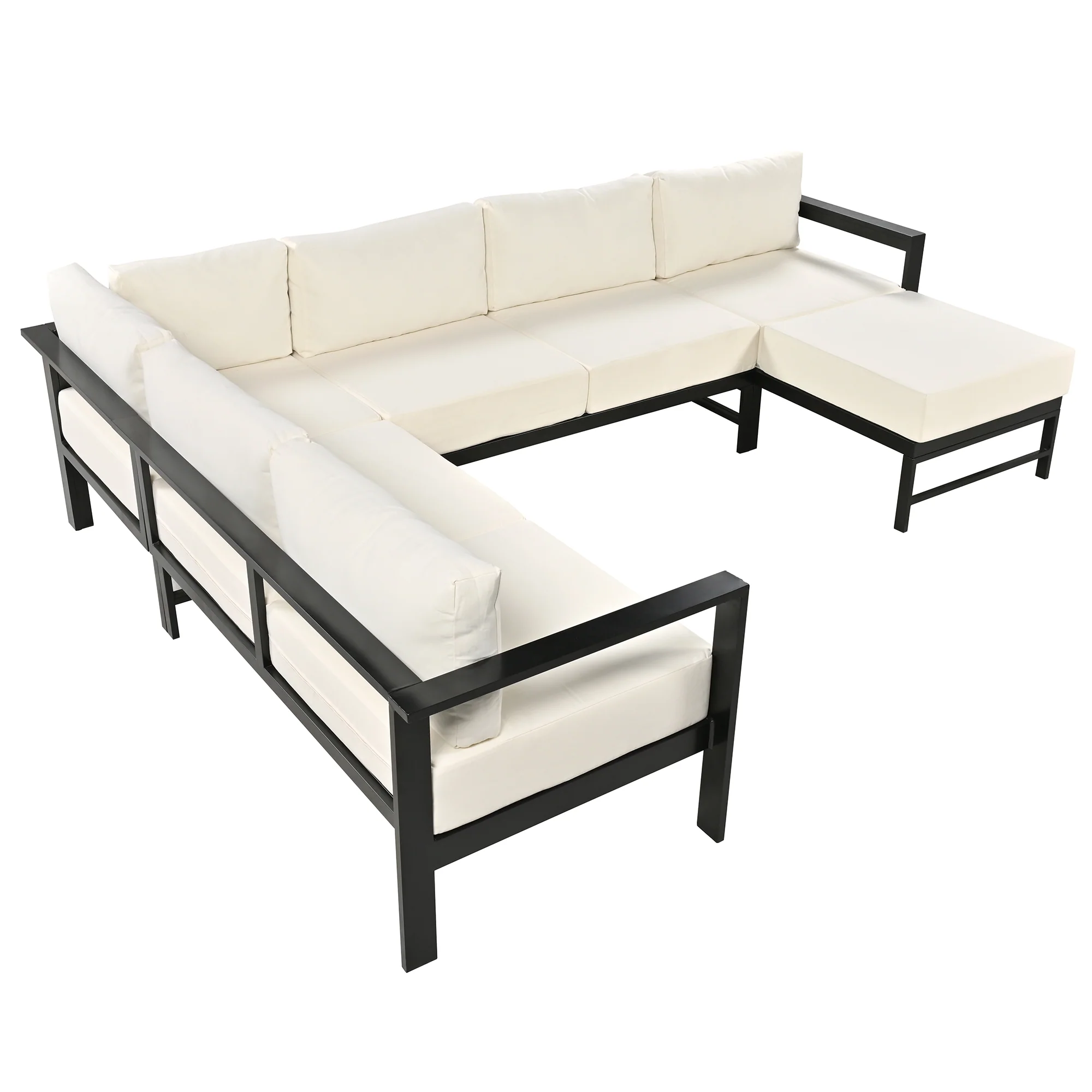 Walker Edison | Outdoor U-Shaped Sectional Sofa Set
