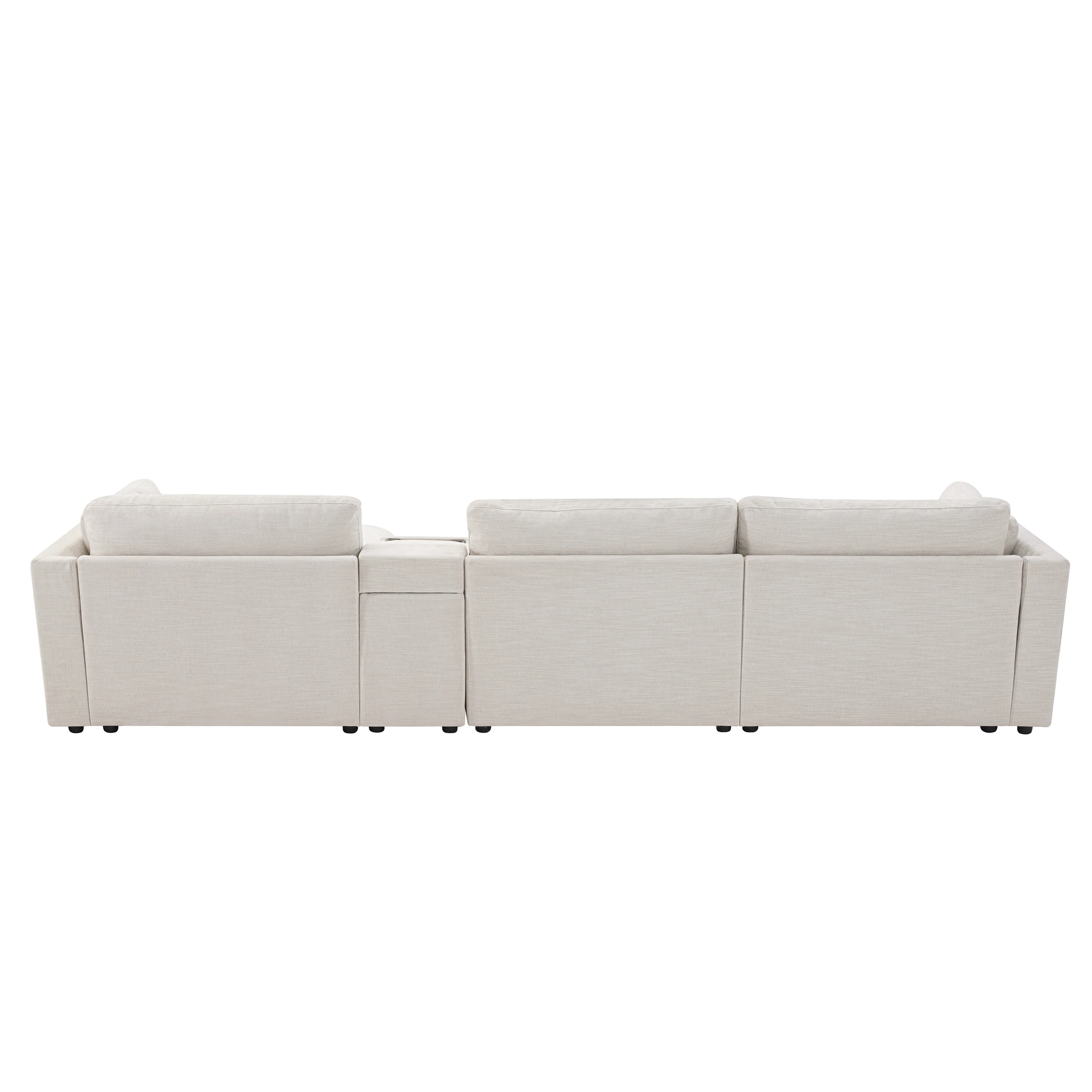 Walker Edison | Chenille Sectional Sofa with Storage Console