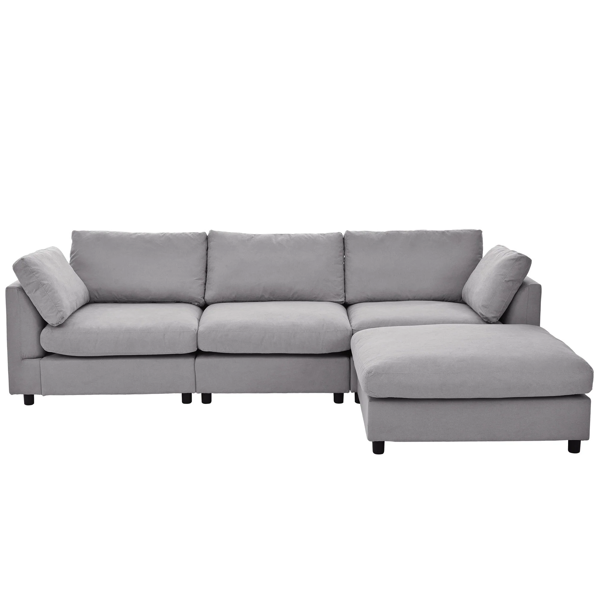 Walker Edison | Grey Convertible Sectional Sofa with Reversible Chaise