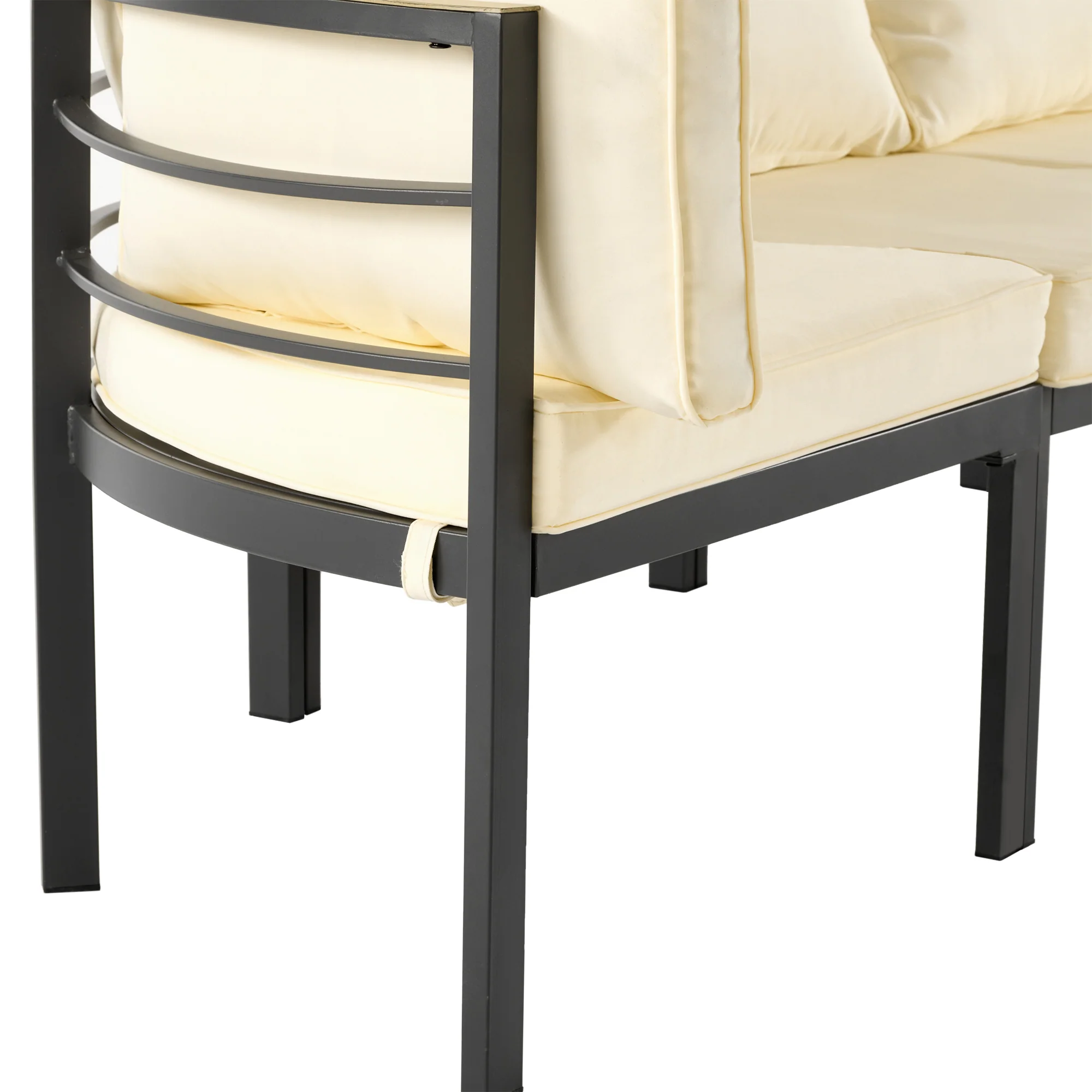 Walker Edison | Modern Outdoor Sectional Sofa Set with Tables