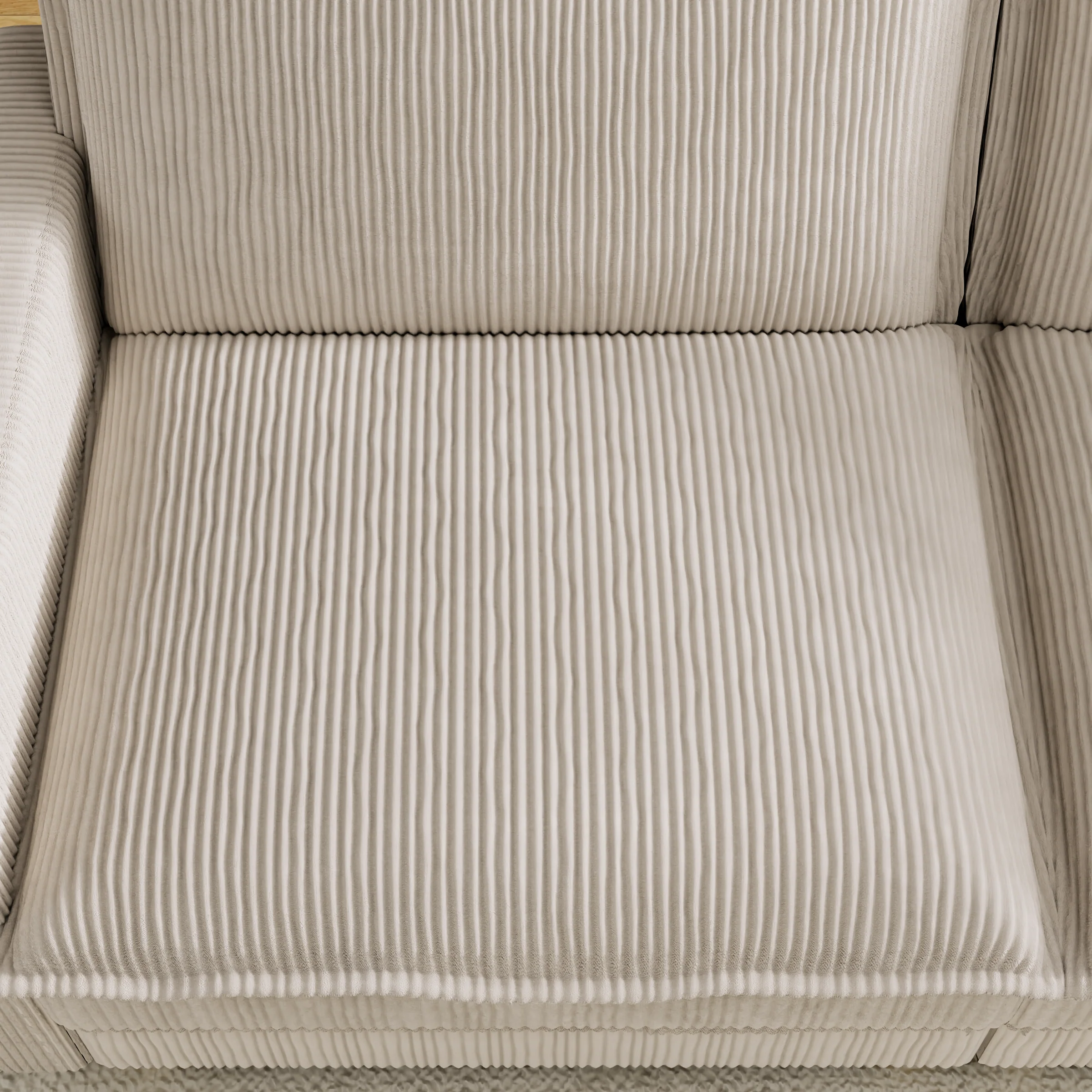 Walker Edison | Corduroy Modular Deep Seat Loveseat Sofa with Ottoman