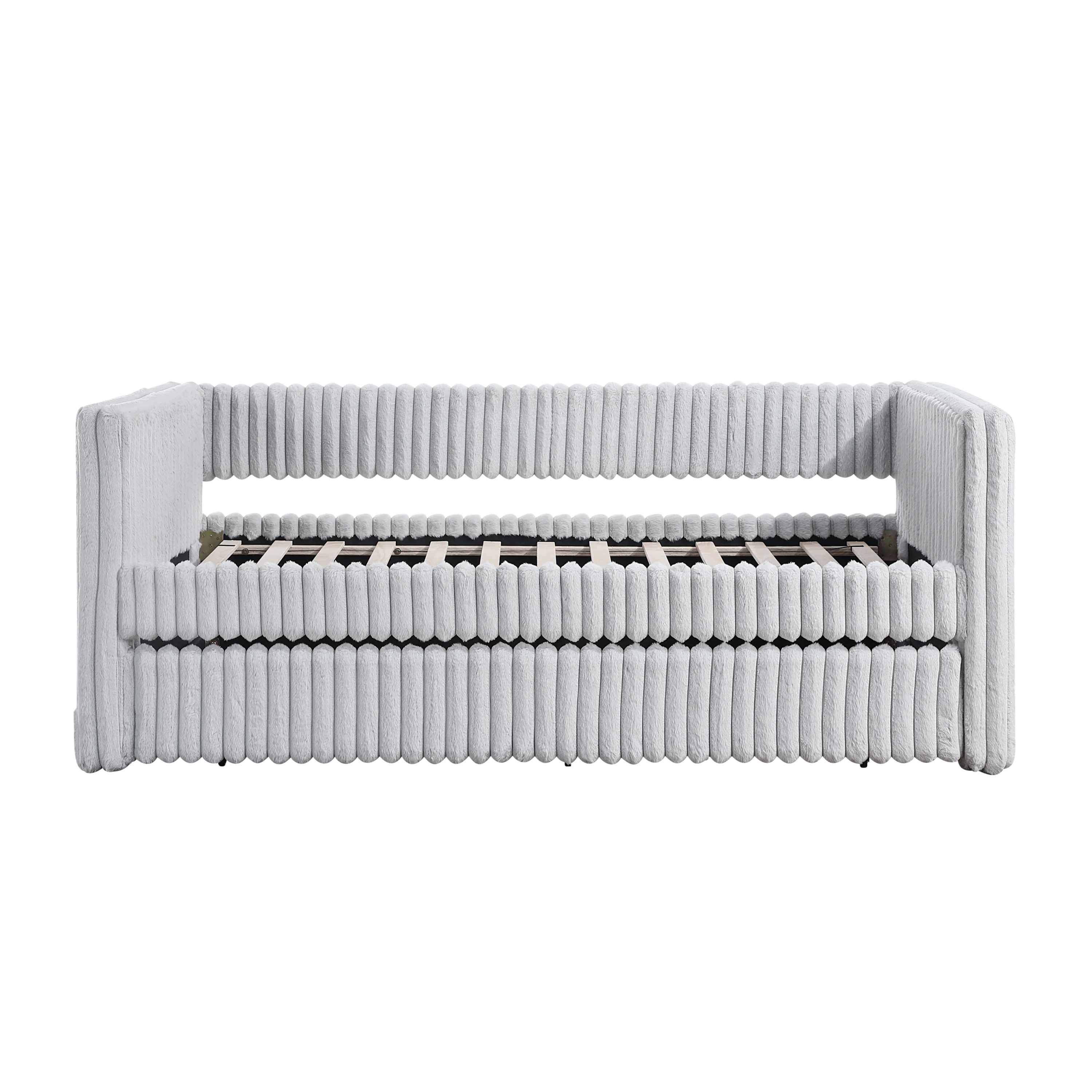 Walker Edison | Upholstered Corduroy Daybed with Trundle