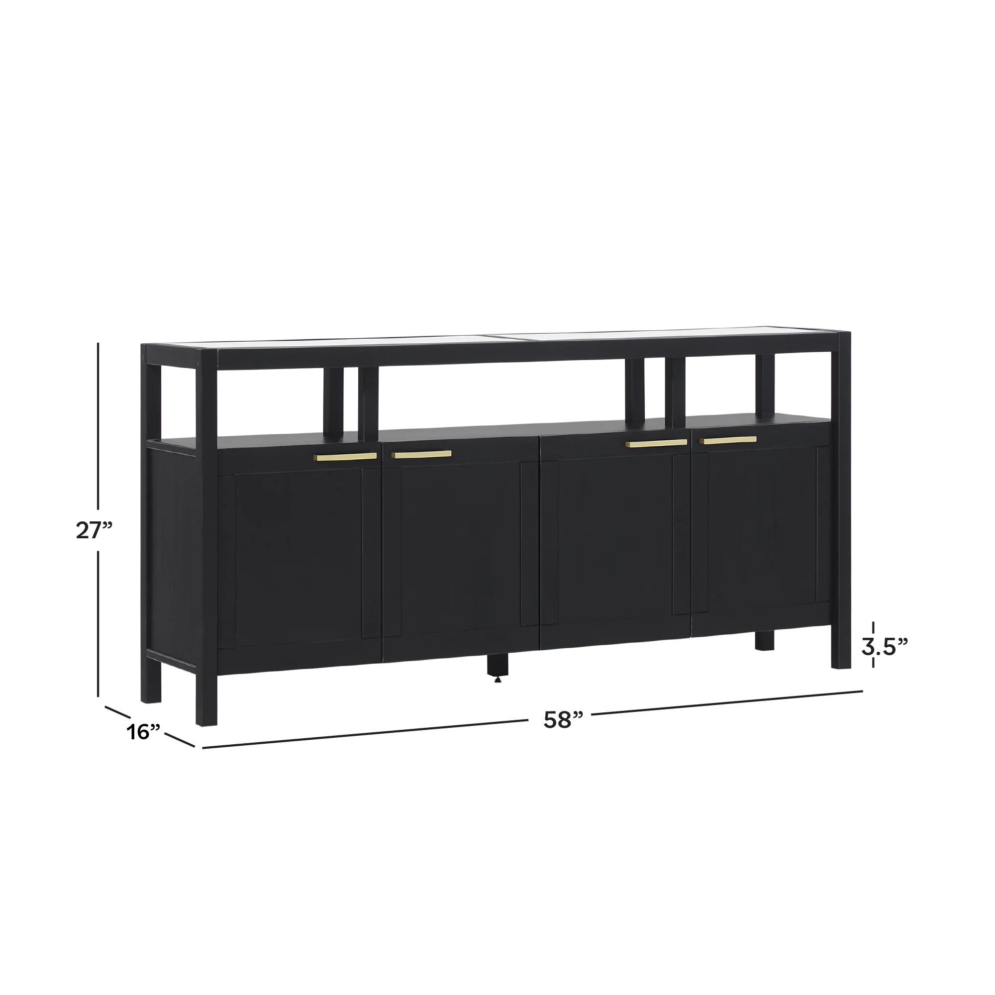 Isla Modern TV Stand with Glass Top