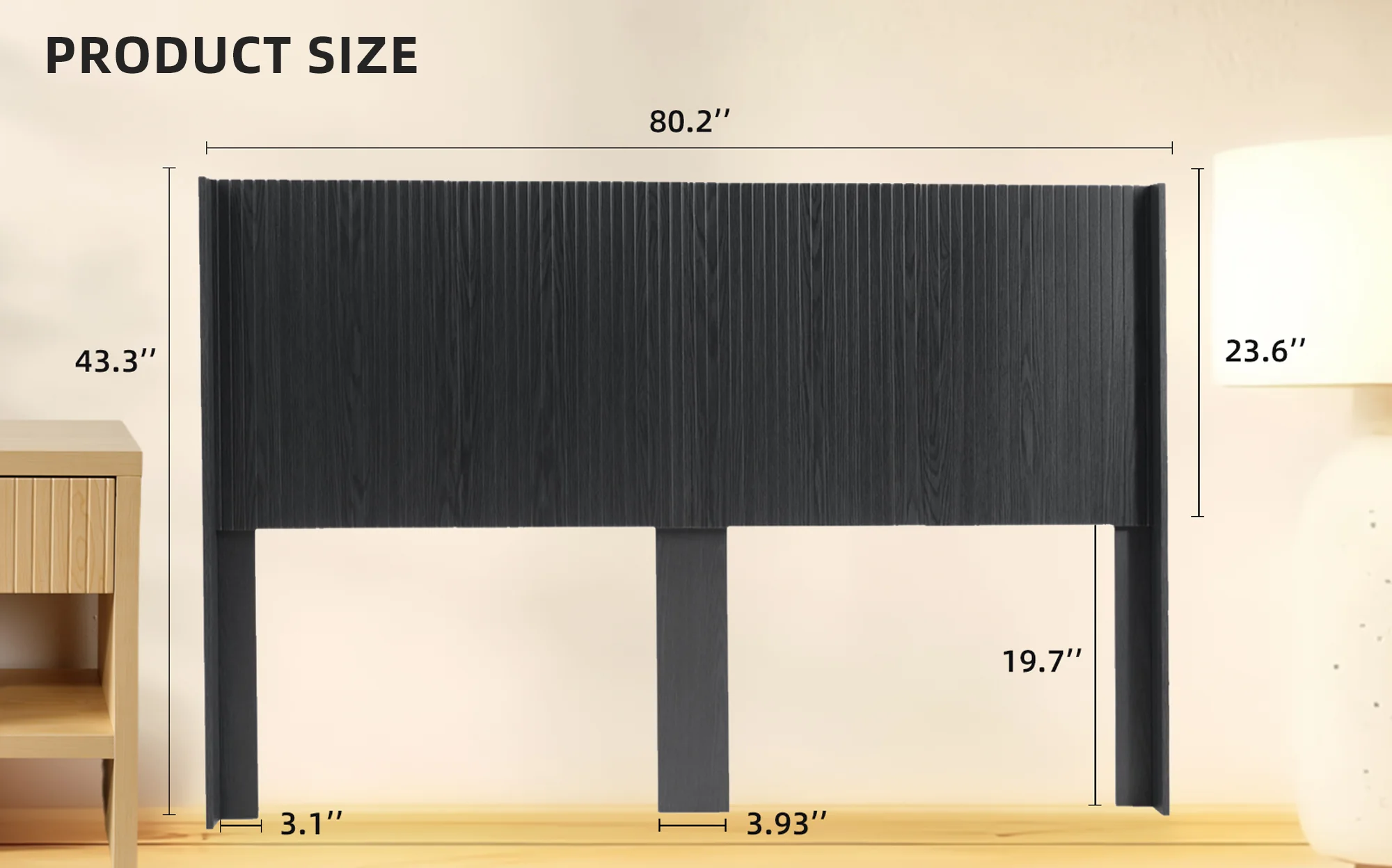 Walker Edison | Fluted Design Modern Farmhouse King Headboard Only