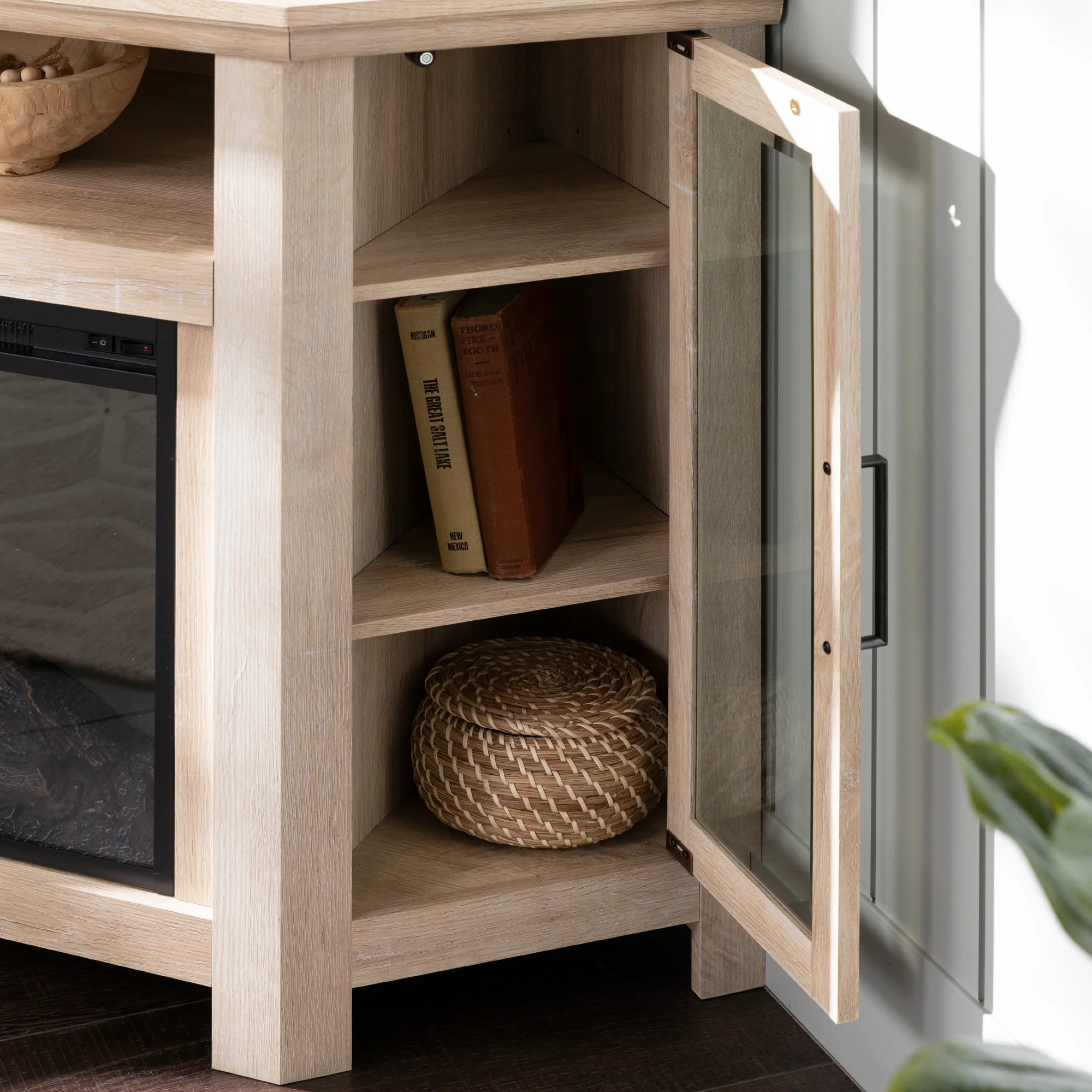 Barn 48 Wood Corner Fireplace TV Stand