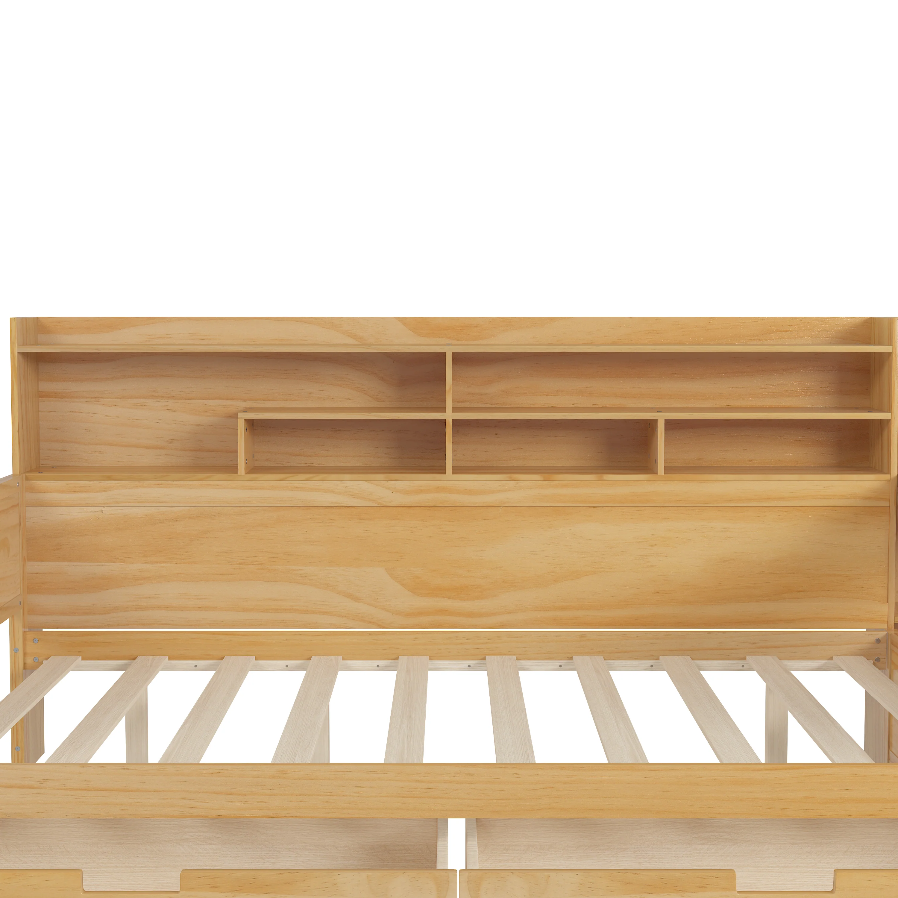 Walker Edison | Multi-functional Wooden Full Size Daybed with Storage Shelves
