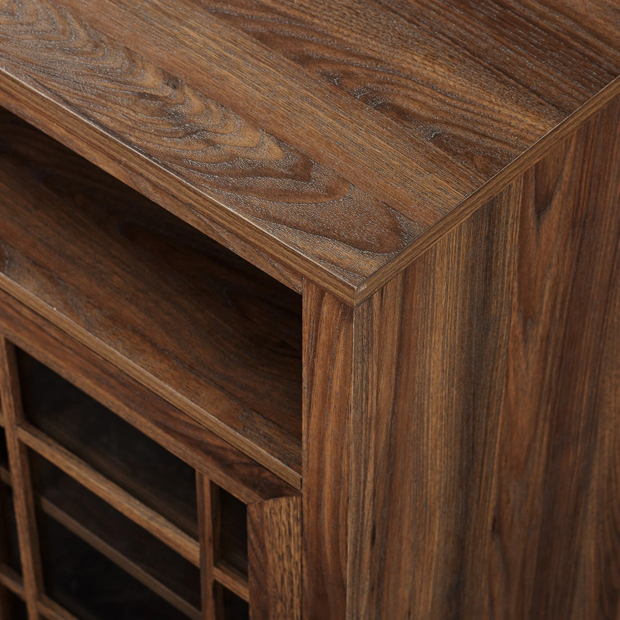 Hazel 58 Classic Glass Door Highboy Fireplace TV Stand