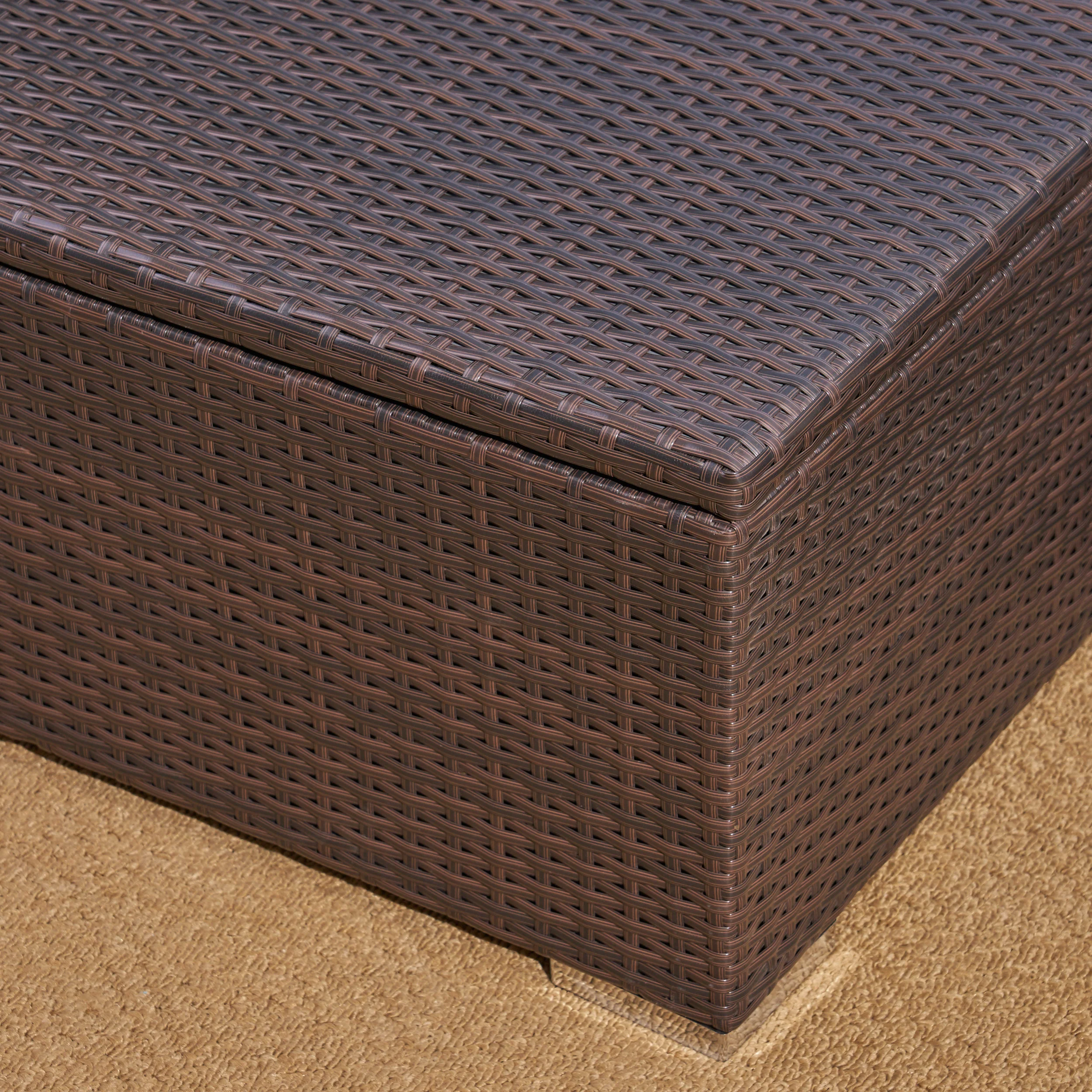 Walker Edison | Outdoor Wicker Storage Coffee Table