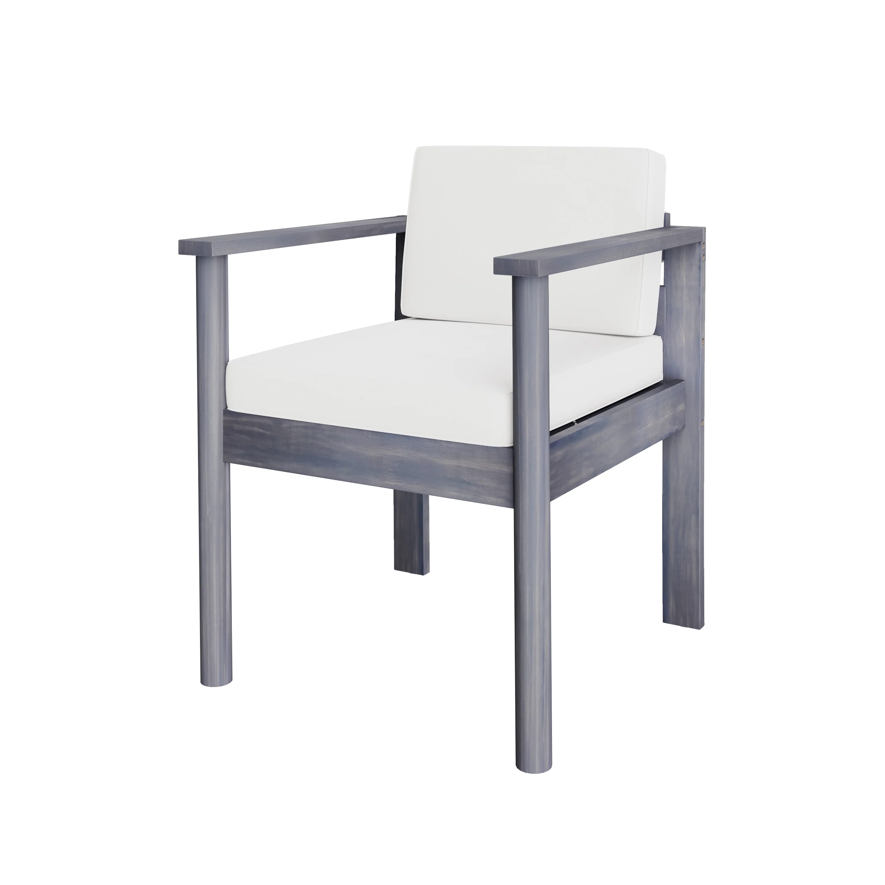 Walker Edison | Grey Wood Outdoor 7-Piece Patio Dining Table Set for 6