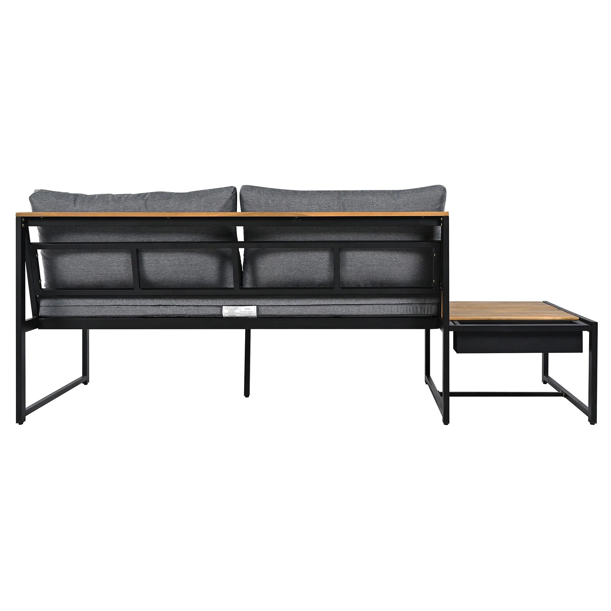 Walker Edison | 4 Pieces Outdoor Patio Sofa Sectional Set with Coffee and Side Tables