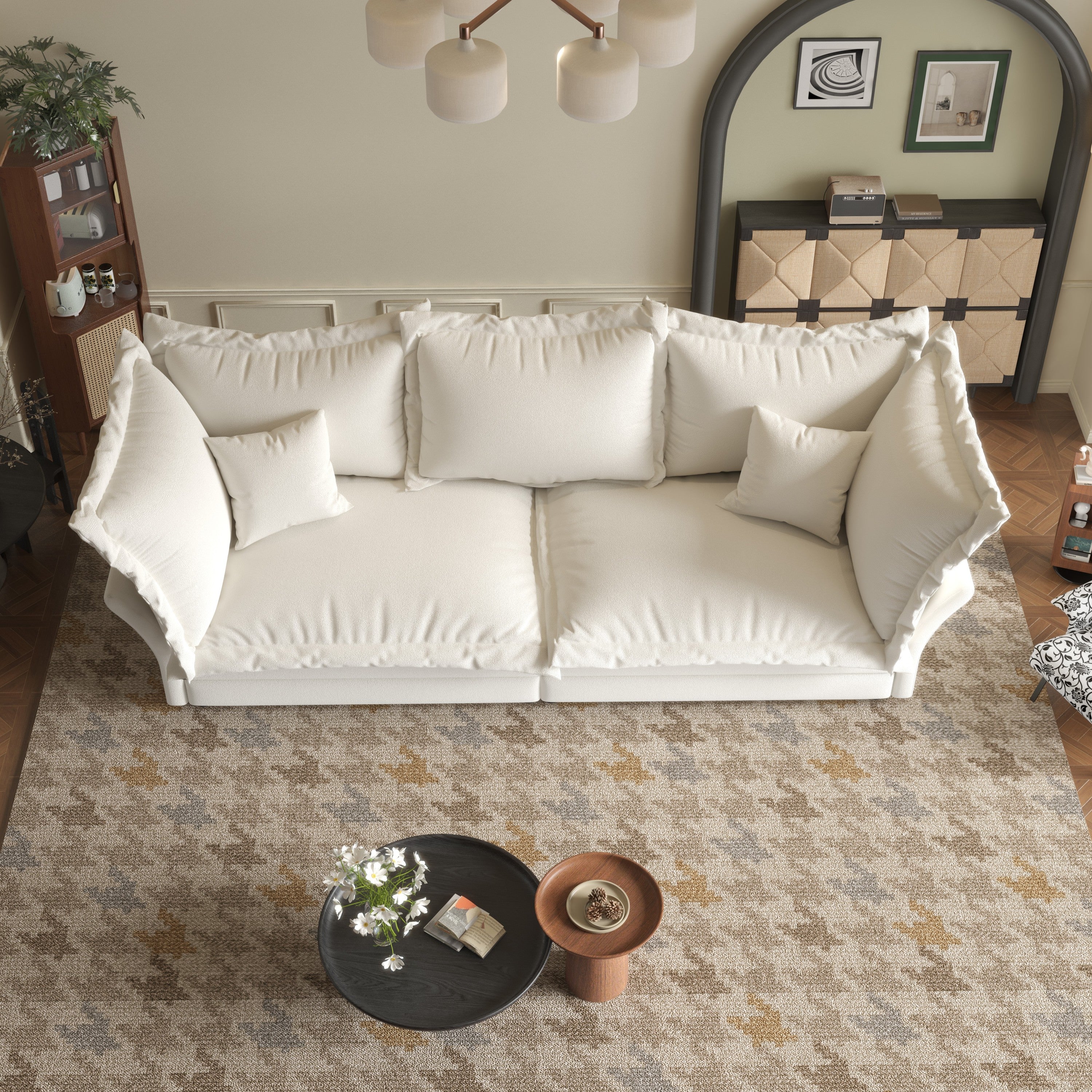 Walker Edison | Expandable Velvet Deep Seat Upholstered Cloud Sofa