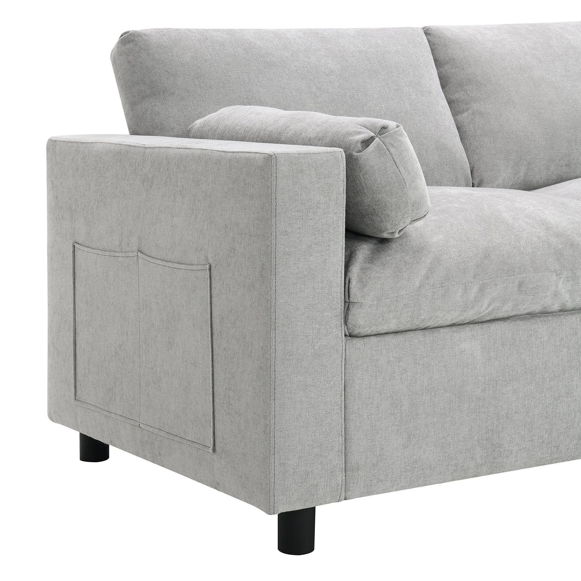 Walker Edison | Modern Cloud Chenille Modular Sectional Sofa with Storage