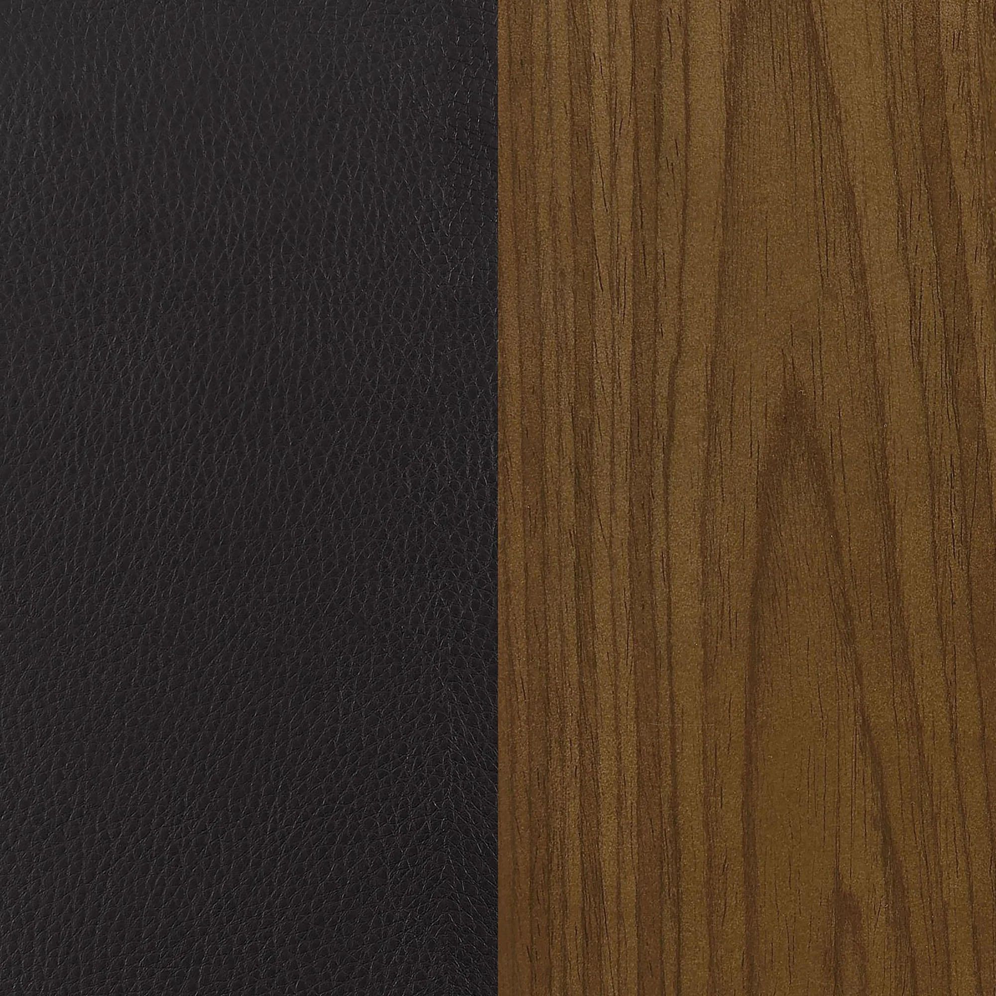 Walker Edison | Faux Leather with Wood Swivel Office Chair